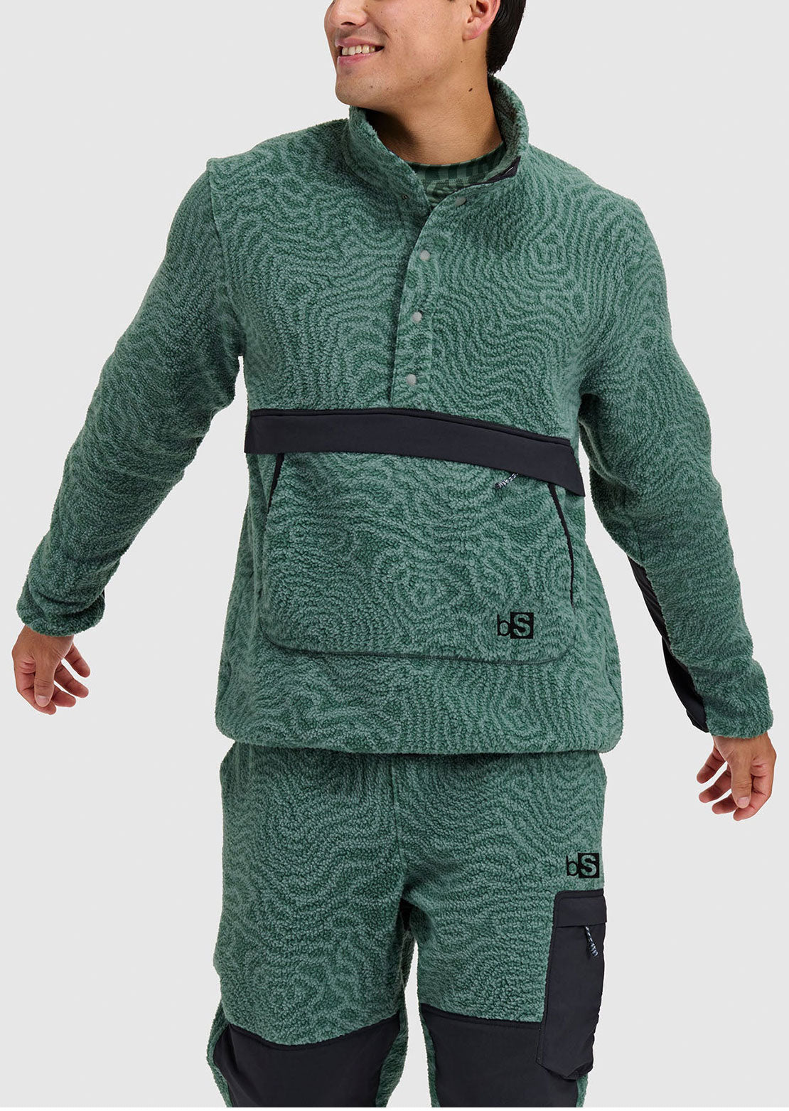 Blackstrap Men's Caldera 1/2 Snap Pullover Inprint Obsidian