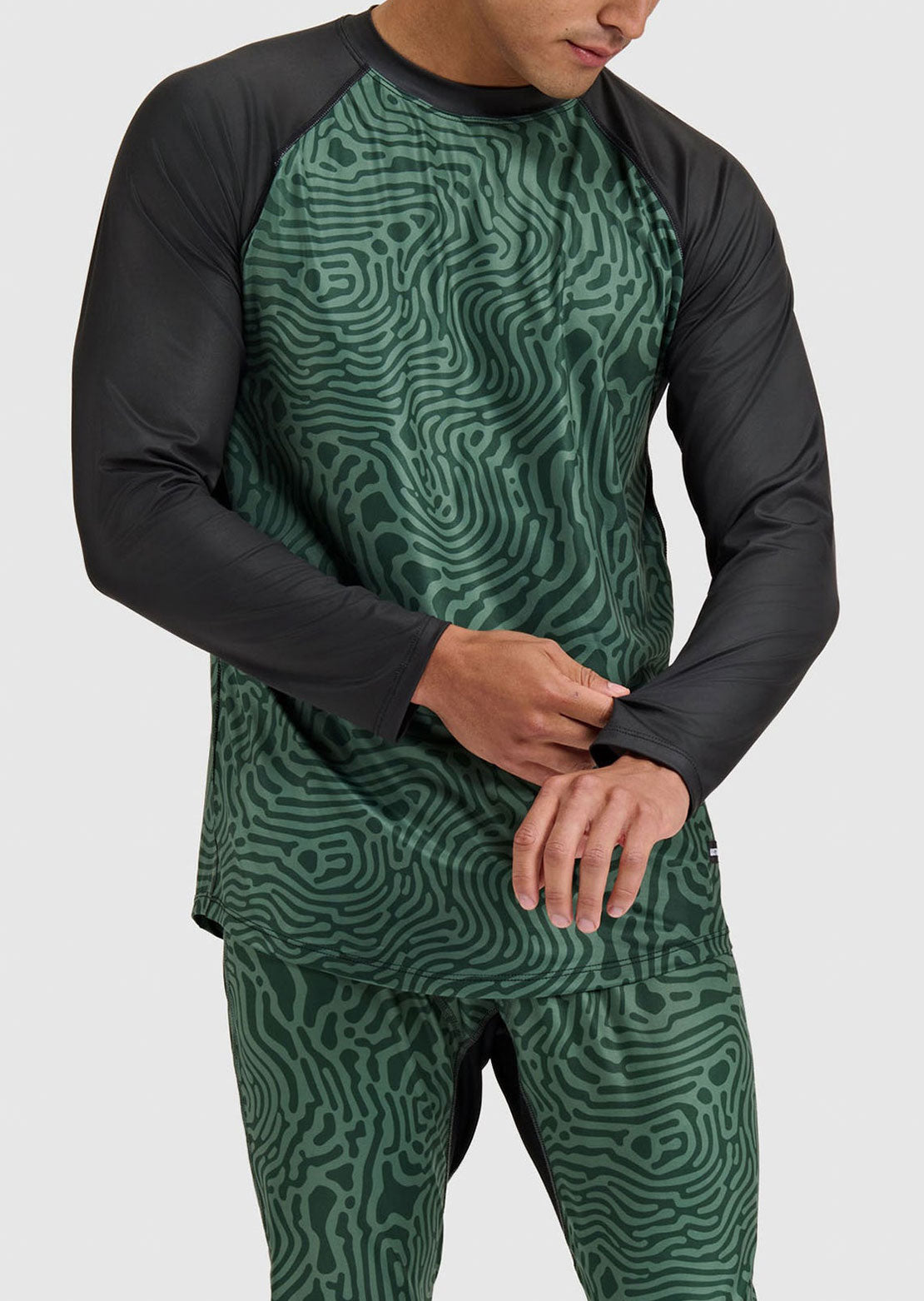 Blackstrap Men's Skyliner Crewneck Base Layer Top Inprint Obsidian