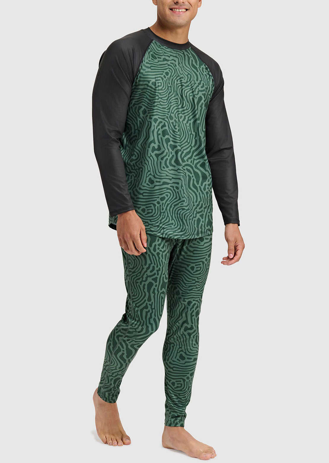 Blackstrap Men's Skyliner Crewneck Base Layer Top Inprint Obsidian