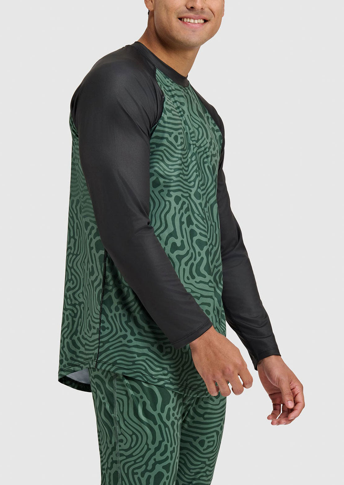 Blackstrap Men's Skyliner Crewneck Base Layer Top Inprint Obsidian