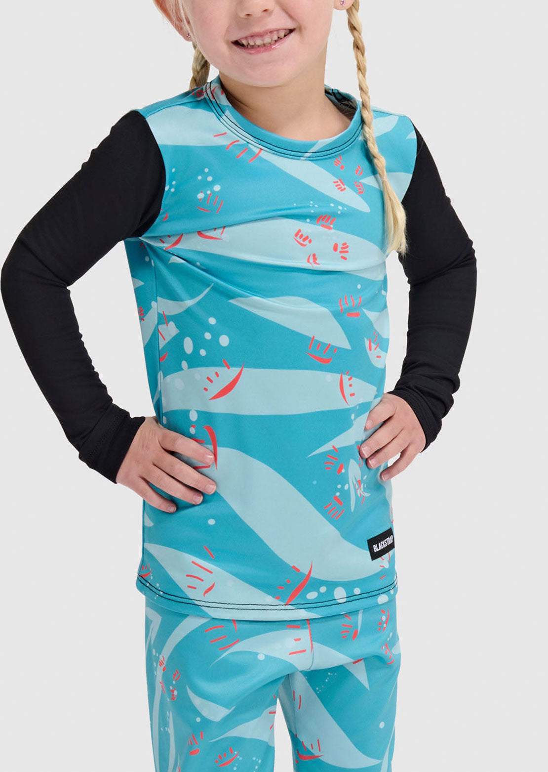 Blackstrap Toddler Little Pine Crewneck Base Layer Top Origami Glacier
