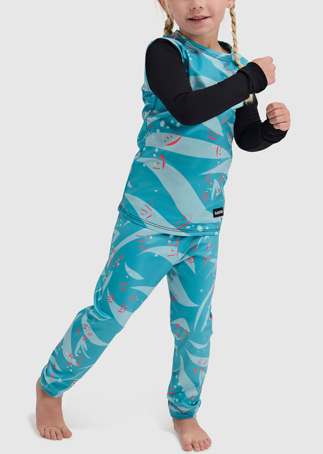 Blackstrap Toddler Little Pine Crewneck Base Layer Top Origami Glacier