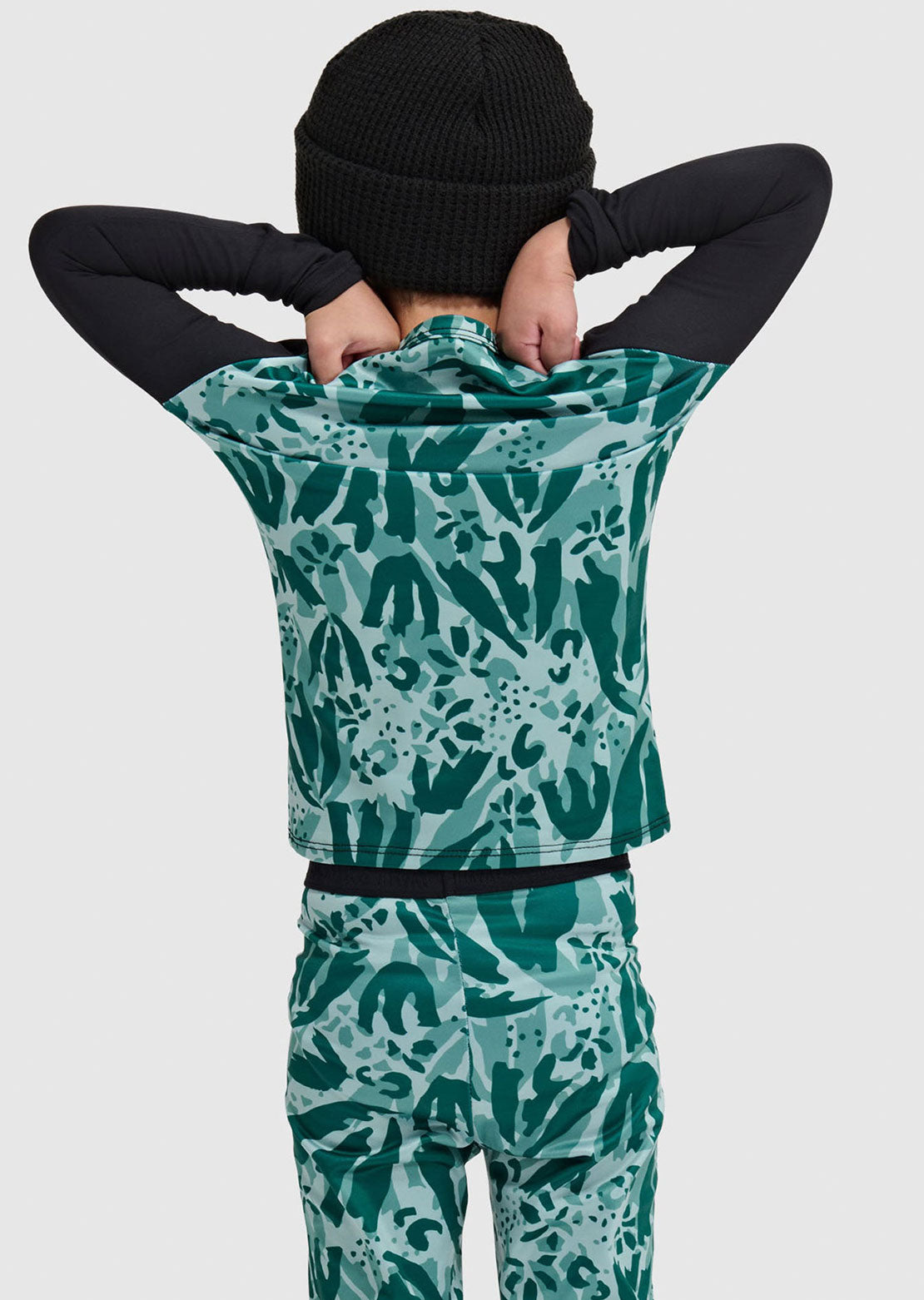 Blackstrap Toddler Little Pine Crewneck Base Layer Top Tracked Evergreen