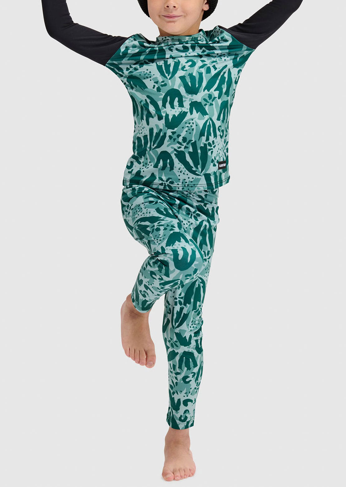 Blackstrap Toddler Little Pine Crewneck Base Layer Top Tracked Evergreen