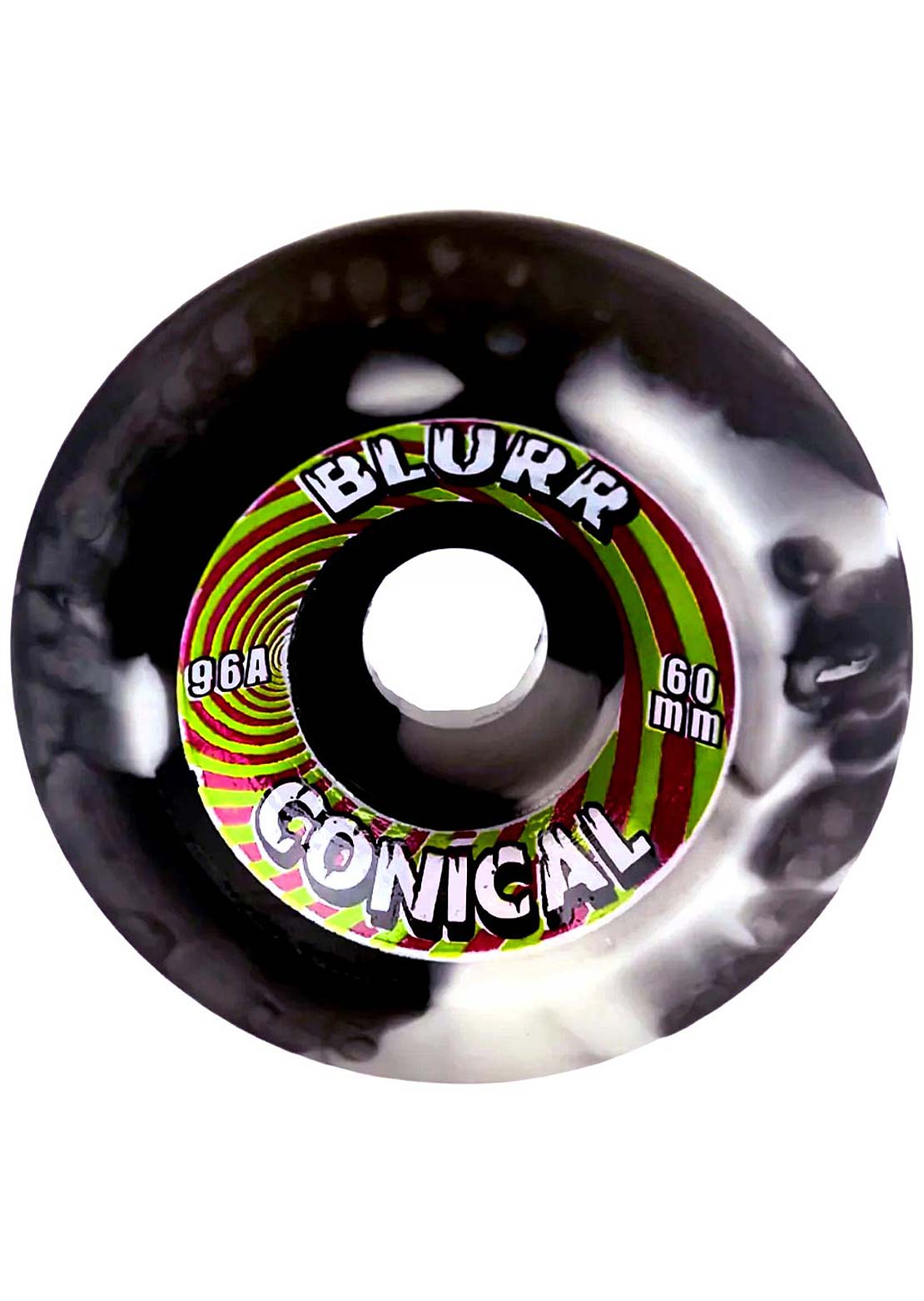 Blurr Swirls Conicals Skateboard Wheels Black/White