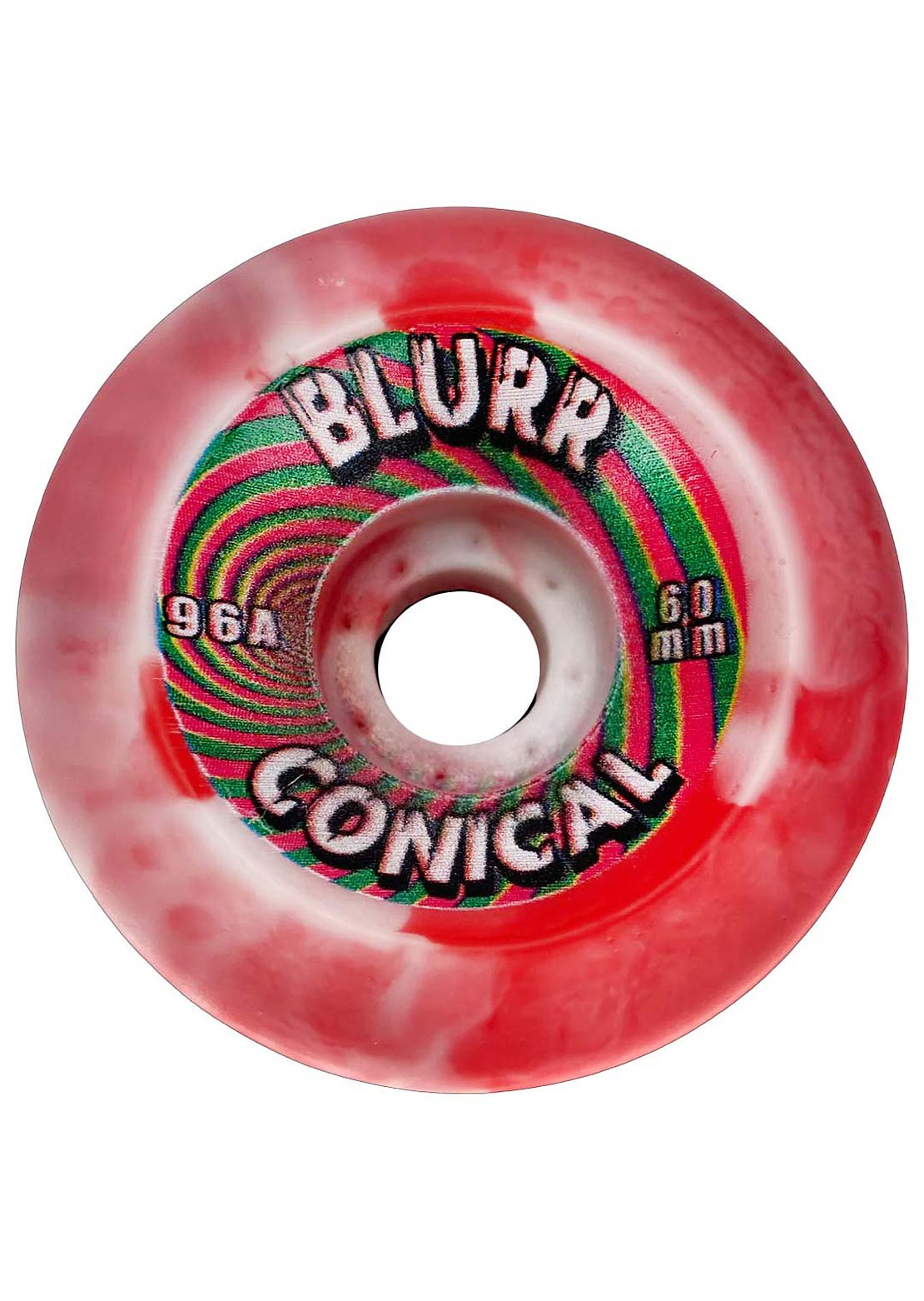Blurr Swirls Conicals Skateboard Wheels Red/White