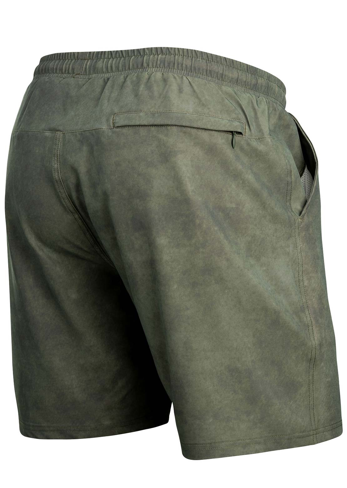 BN3TH Men's Agua Volley x 2N1 7" Shorts Acid Wash Green