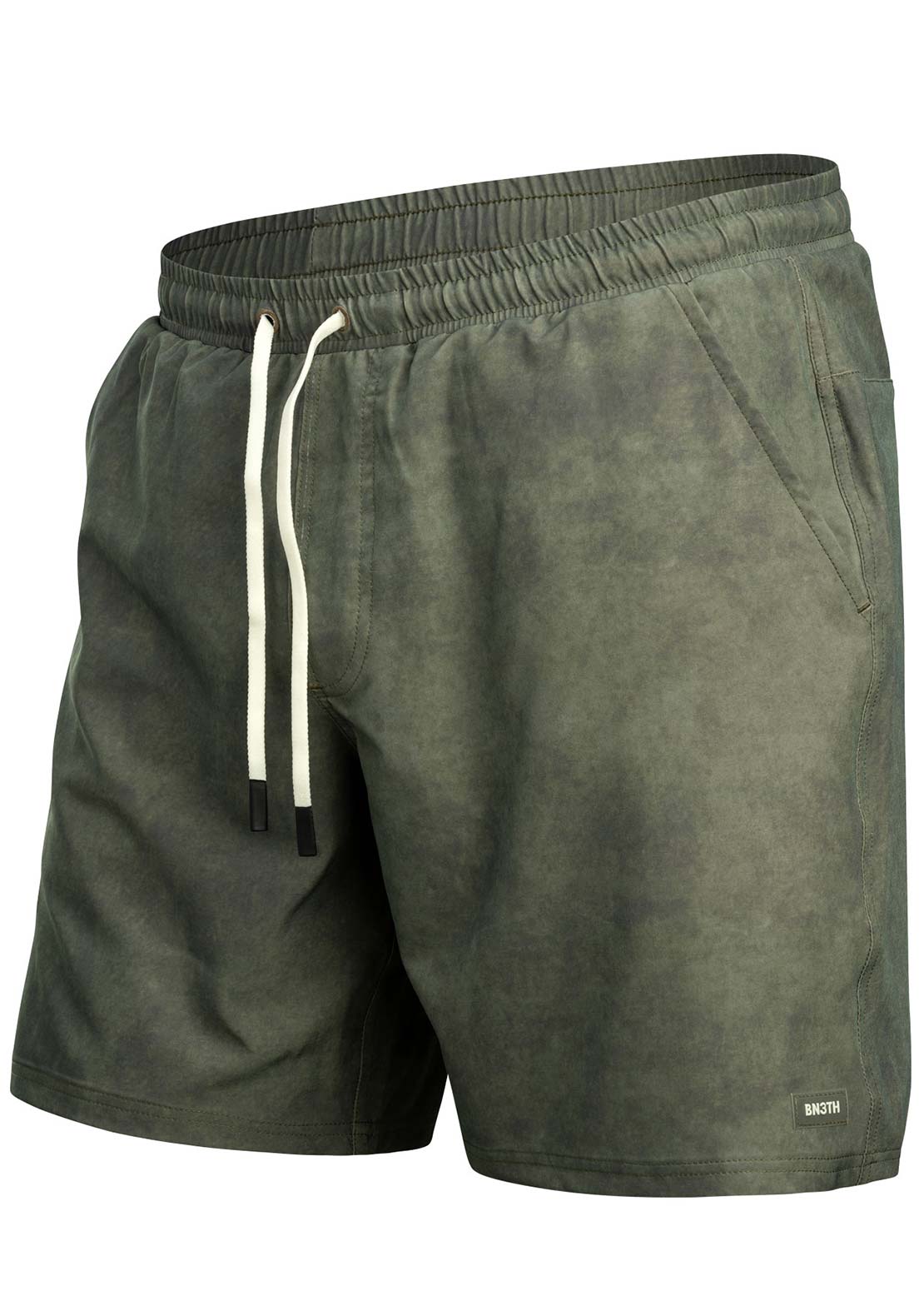 BN3TH Men's Agua Volley x 2N1 7" Shorts Acid Wash Green