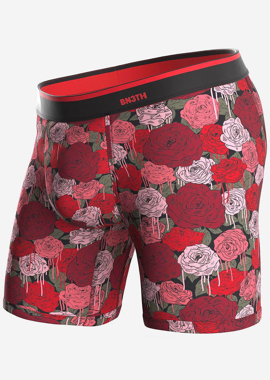 BN3TH Men&#39;s Classic Brief Print Boxer Bleeding Hearts/Red