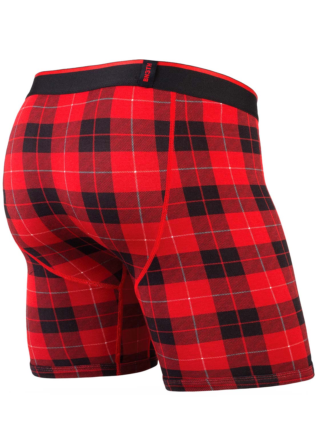 BN3TH Men&#39;s Classic Print Boxer Briefs Fireside Plaid Red