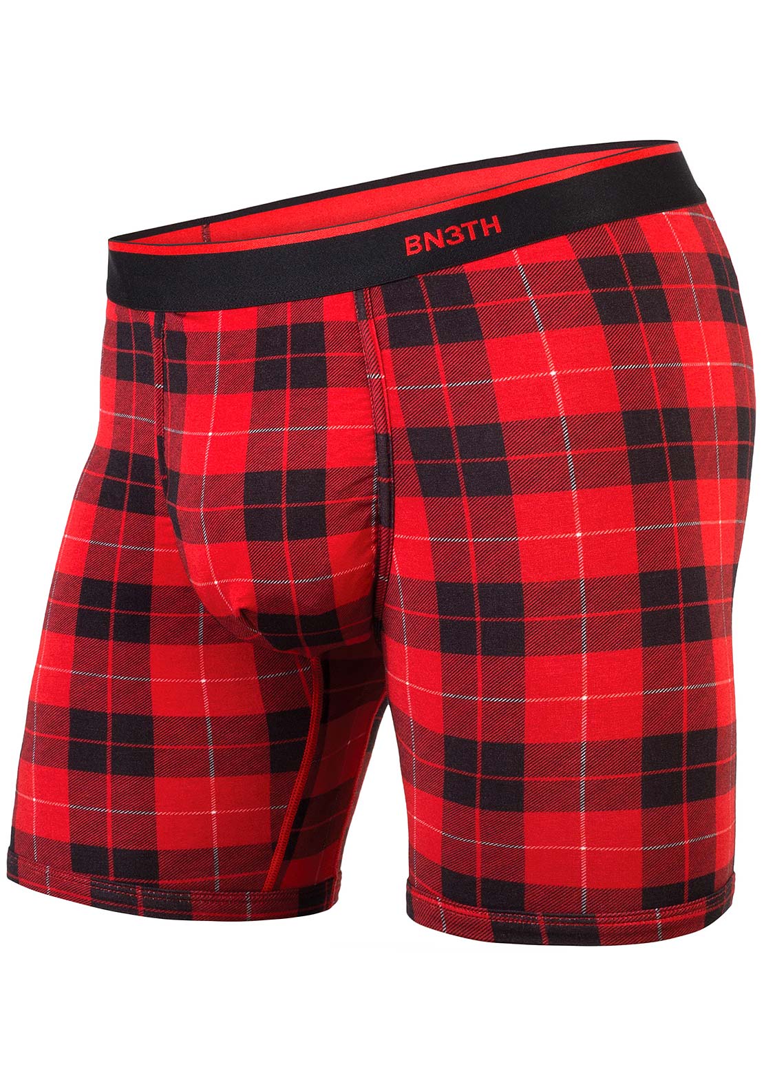 BN3TH Men&#39;s Classic Print Boxer Briefs Fireside Plaid Red