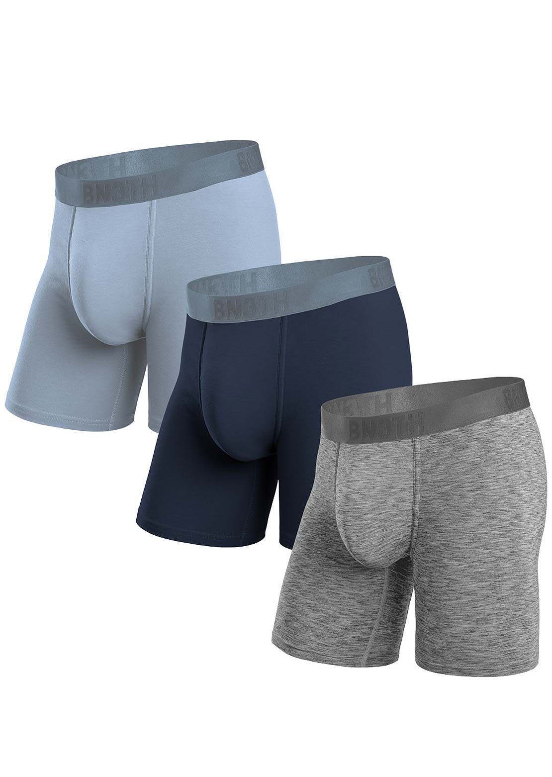 BN3TH Men's Essentials Brief Boxers 3-Pack Dusty/Midnight/Heather Grey