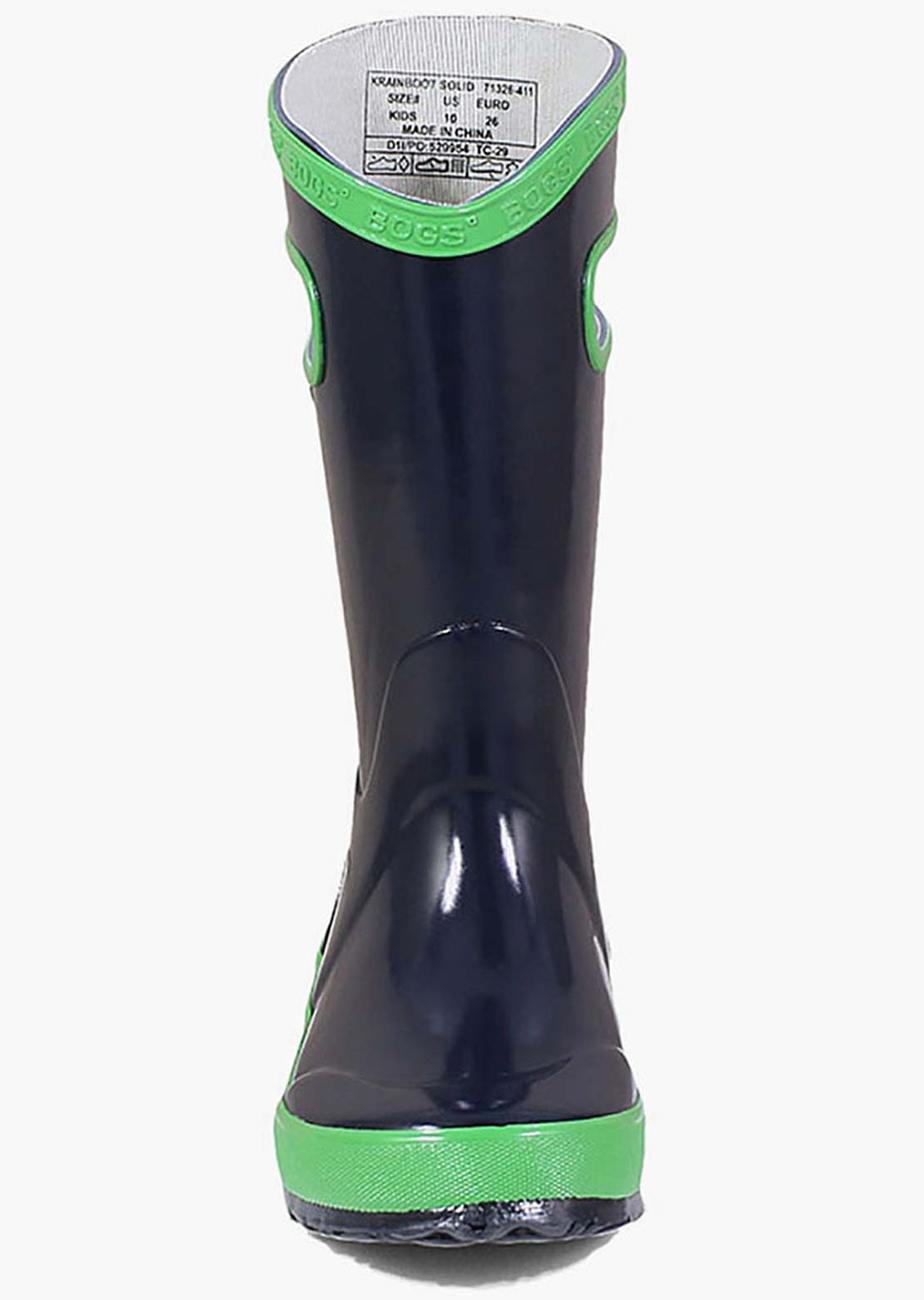 Bogs Junior Solid Rain Boots Navy/Green