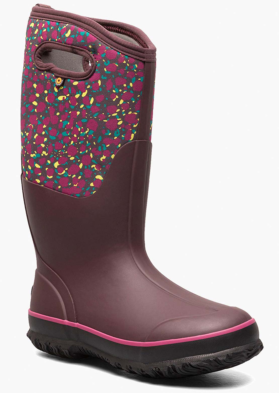 Bogs Women's Classic Tall Animal Boots Burgundy Multi