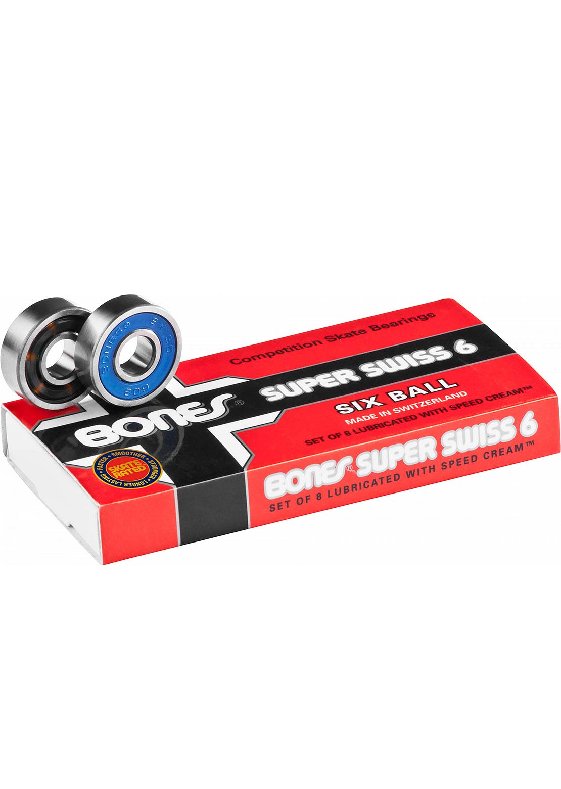 Bones Swiss 6 Ball Skateboard Bearing - Set of 8