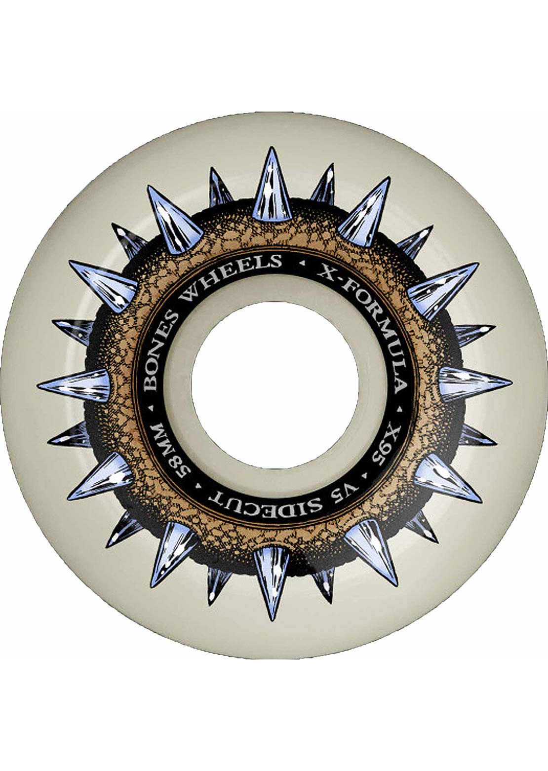 Bones XF Street Cleats V5 Sidecut 95A Skateboard Wheels Natural