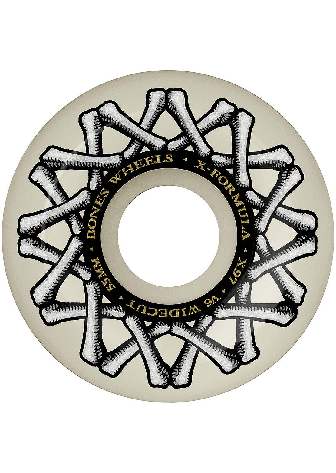 Bones XF Widecuts V6 97A Skateboard Wheels Natural