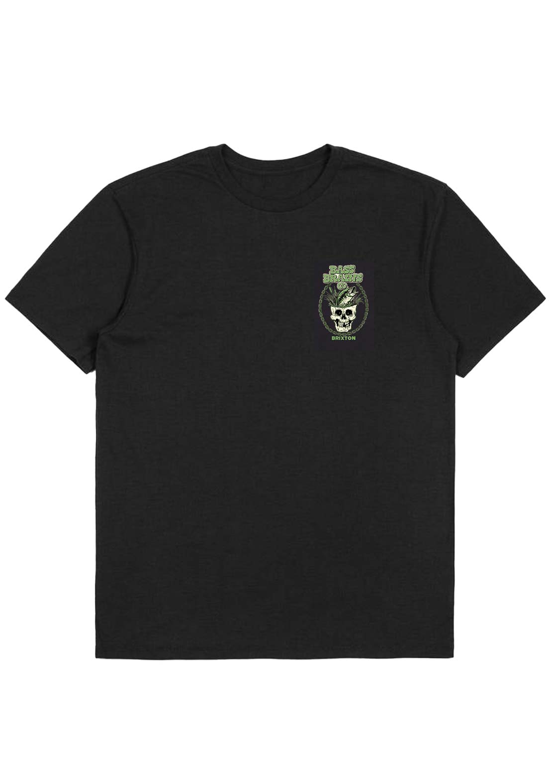Brixton Men&#39;s Bass Brains Skull T-Shirt Black