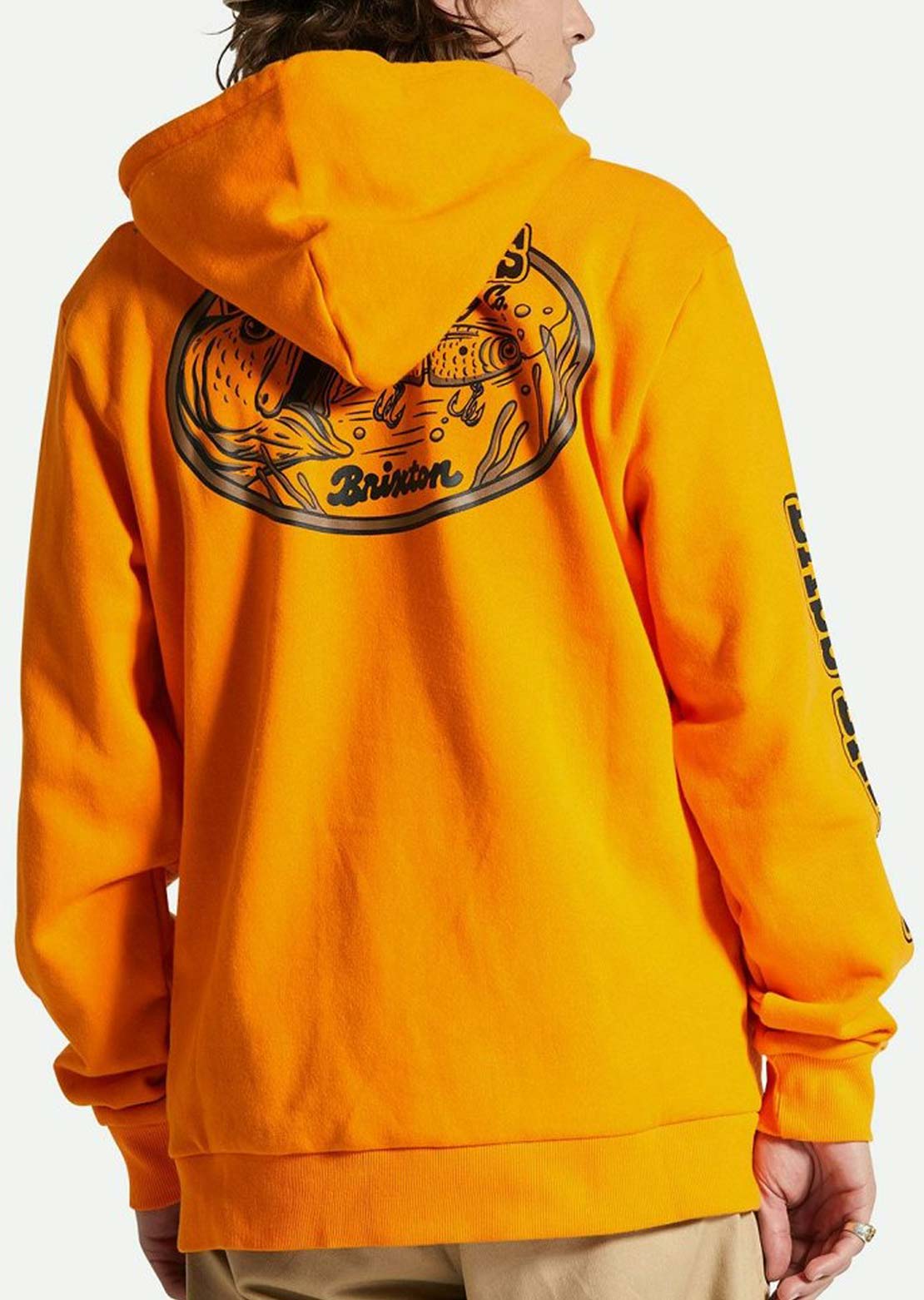 Brixton Men&#39;s Bass Brains Swim Hood Orange