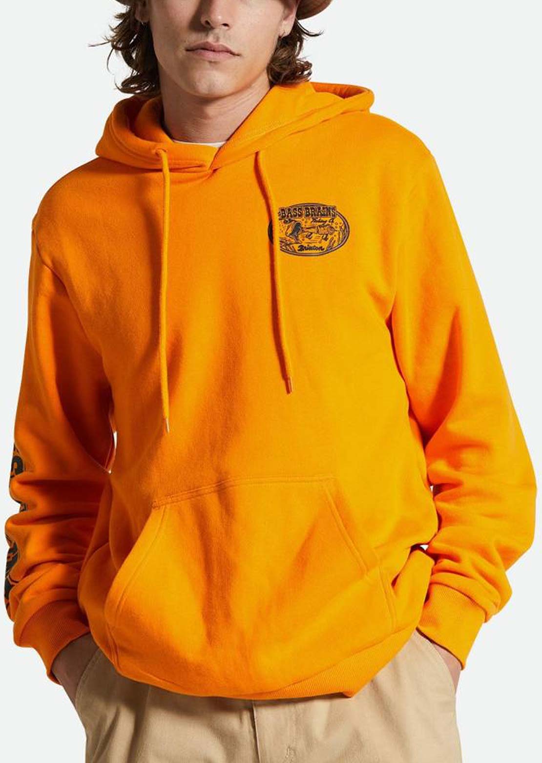 Brixton Men&#39;s Bass Brains Swim Hood Orange