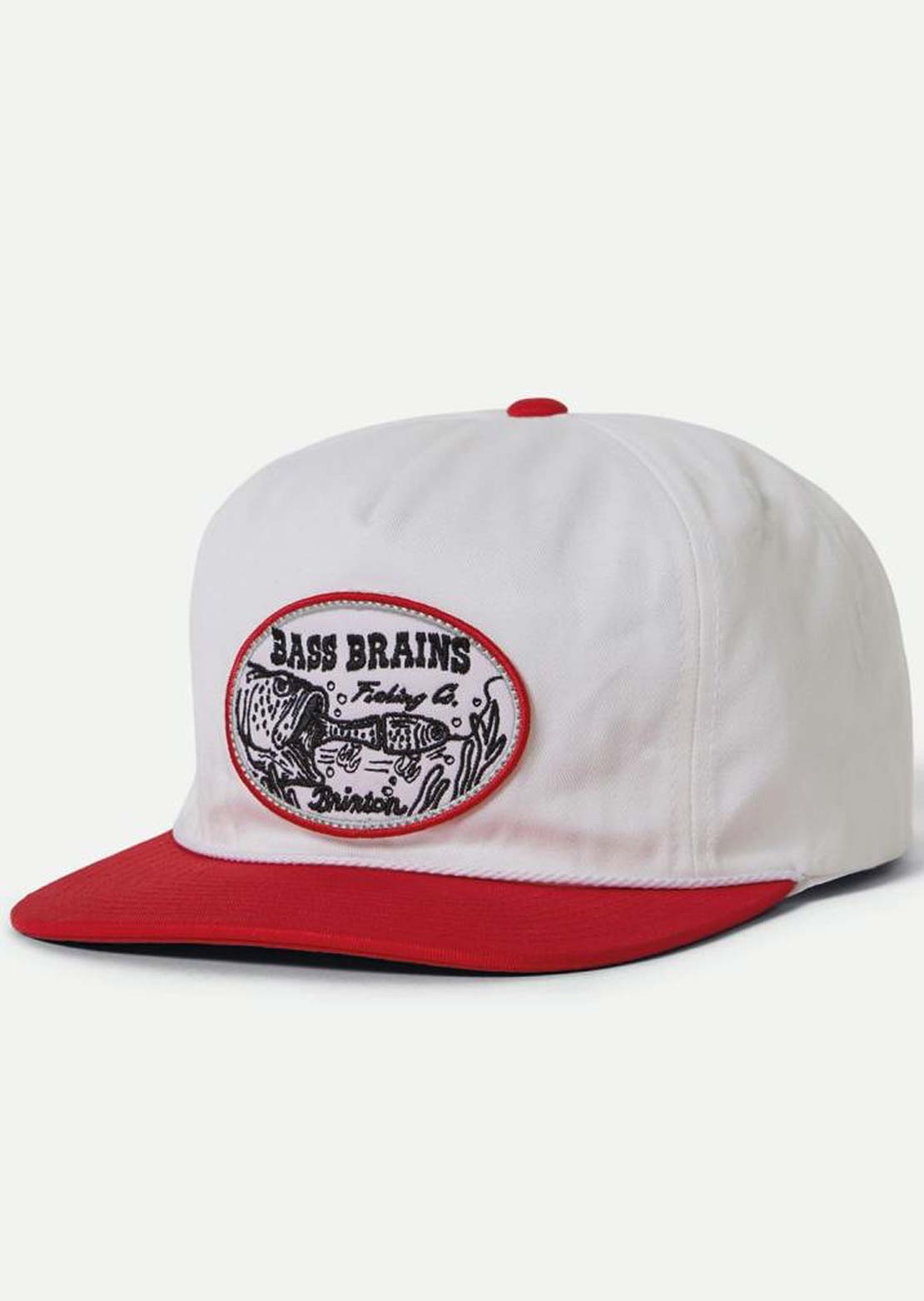 Brixton Men&#39;s Bass Brains Swim Hp Snapback Cap White/Red