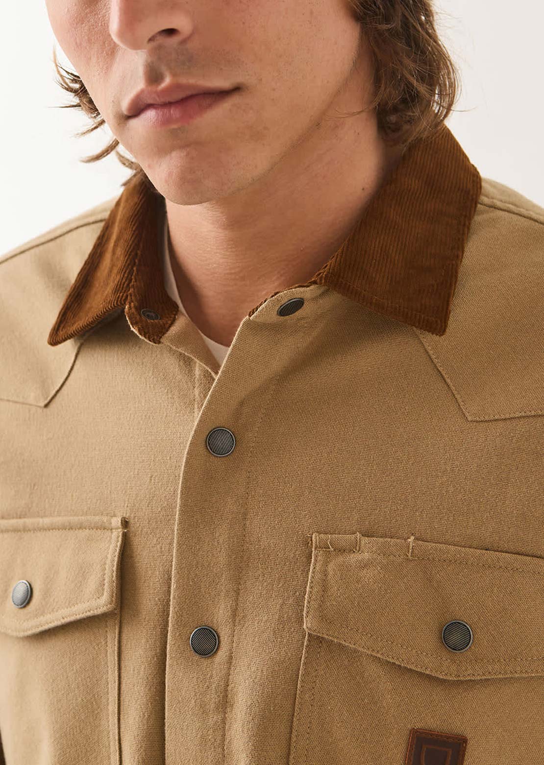 Brixton Men's Bowery Builders Ranch Performance Flannel Button Up Shirt Khaki/Brown