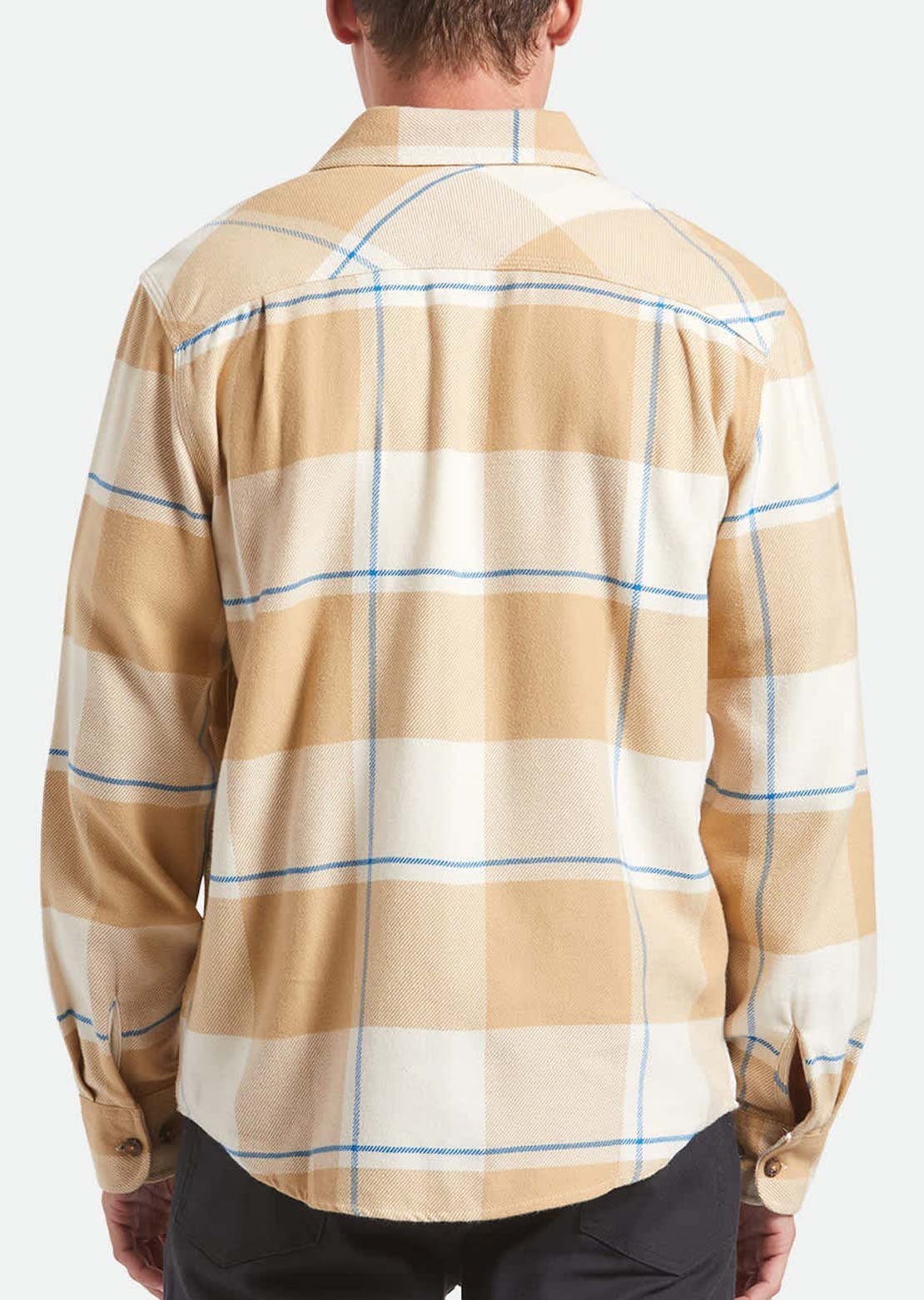 Brixton Men's Bowery Flannel Button Up Shirt Whitecap/Sand/Cyber Blue