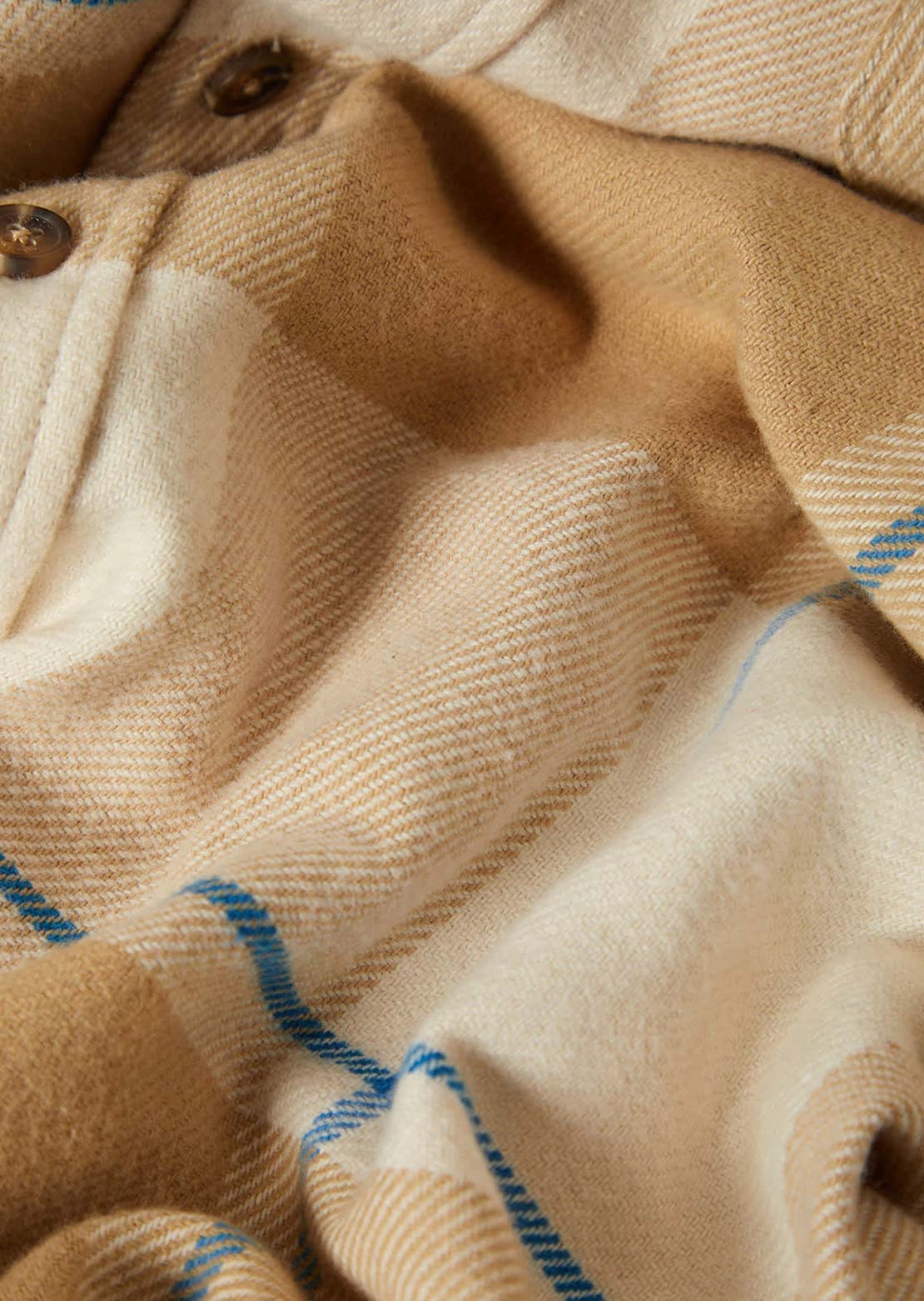 Brixton Men's Bowery Flannel Button Up Shirt Whitecap/Sand/Cyber Blue