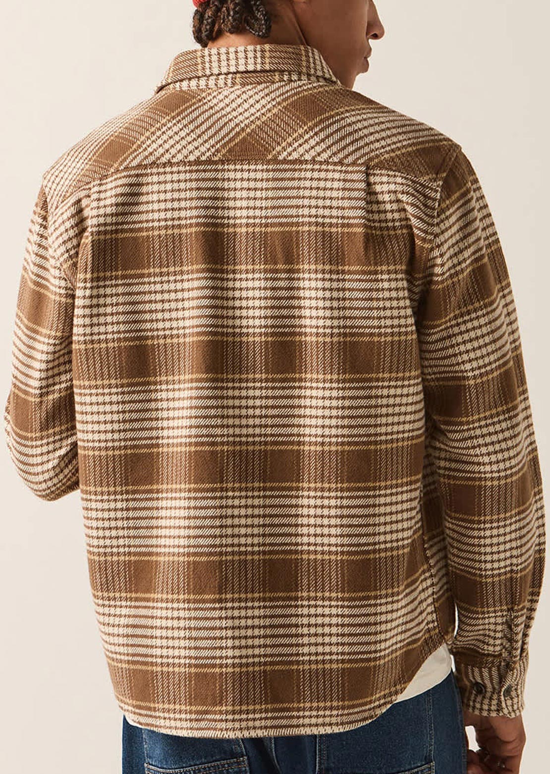 Brixton Men's Bowery Heavy Weight Flannel Button Up Shirt Pinecone Brown/Whitecap