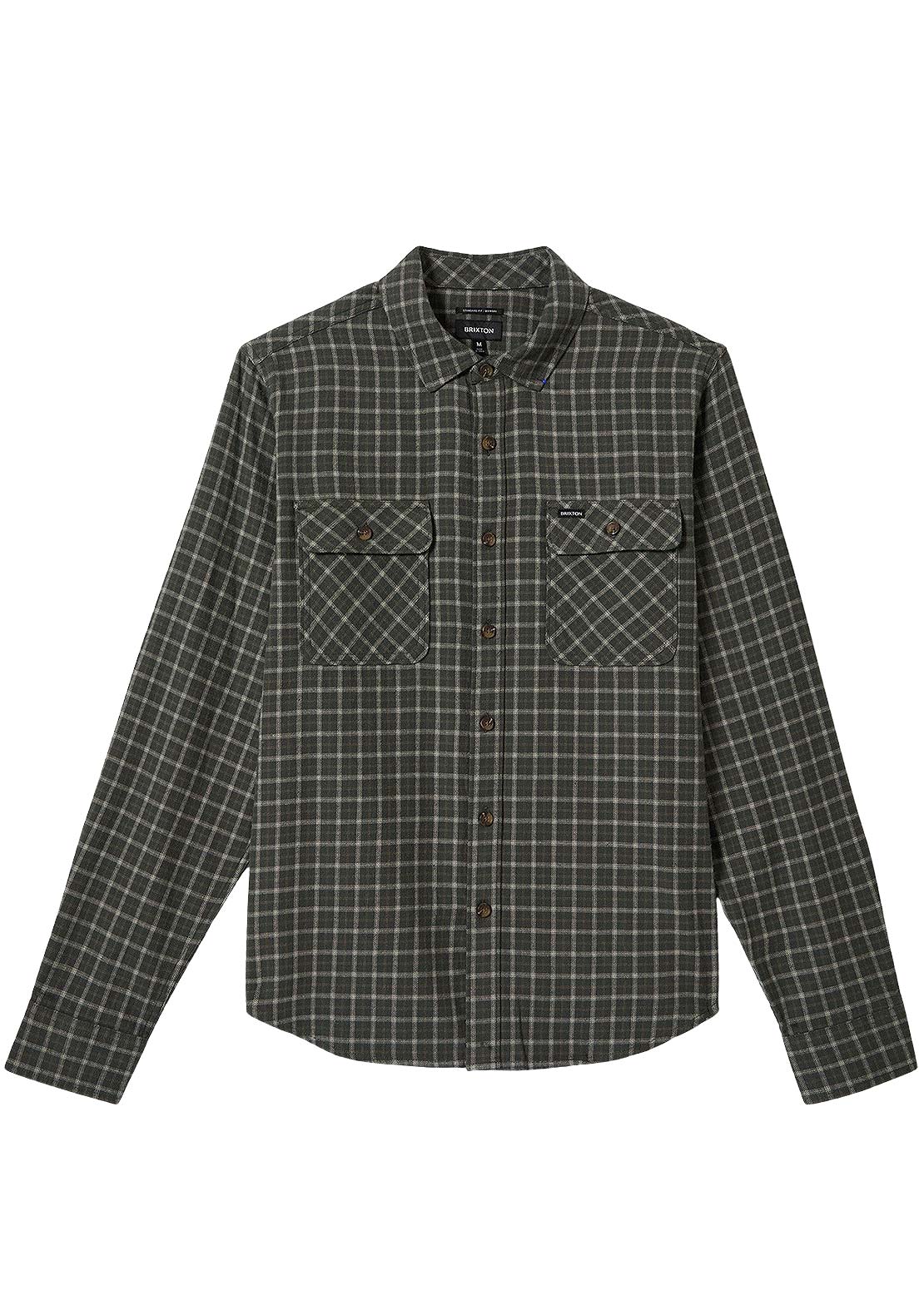 Brixton Men&#39;s Bowery Light Weight Ultra Flannel Button Up Shirts