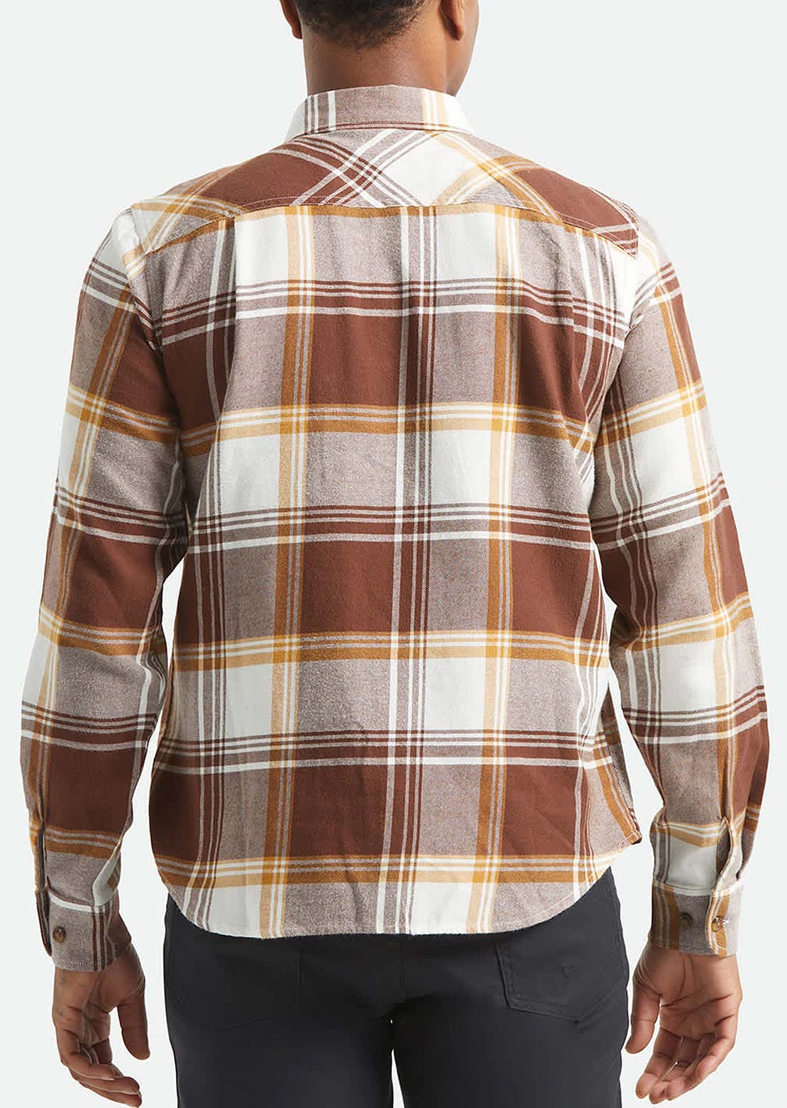 Brixton Men's Bowery LW Ultra Flannel Button Up Shirt Chocolate/Off White