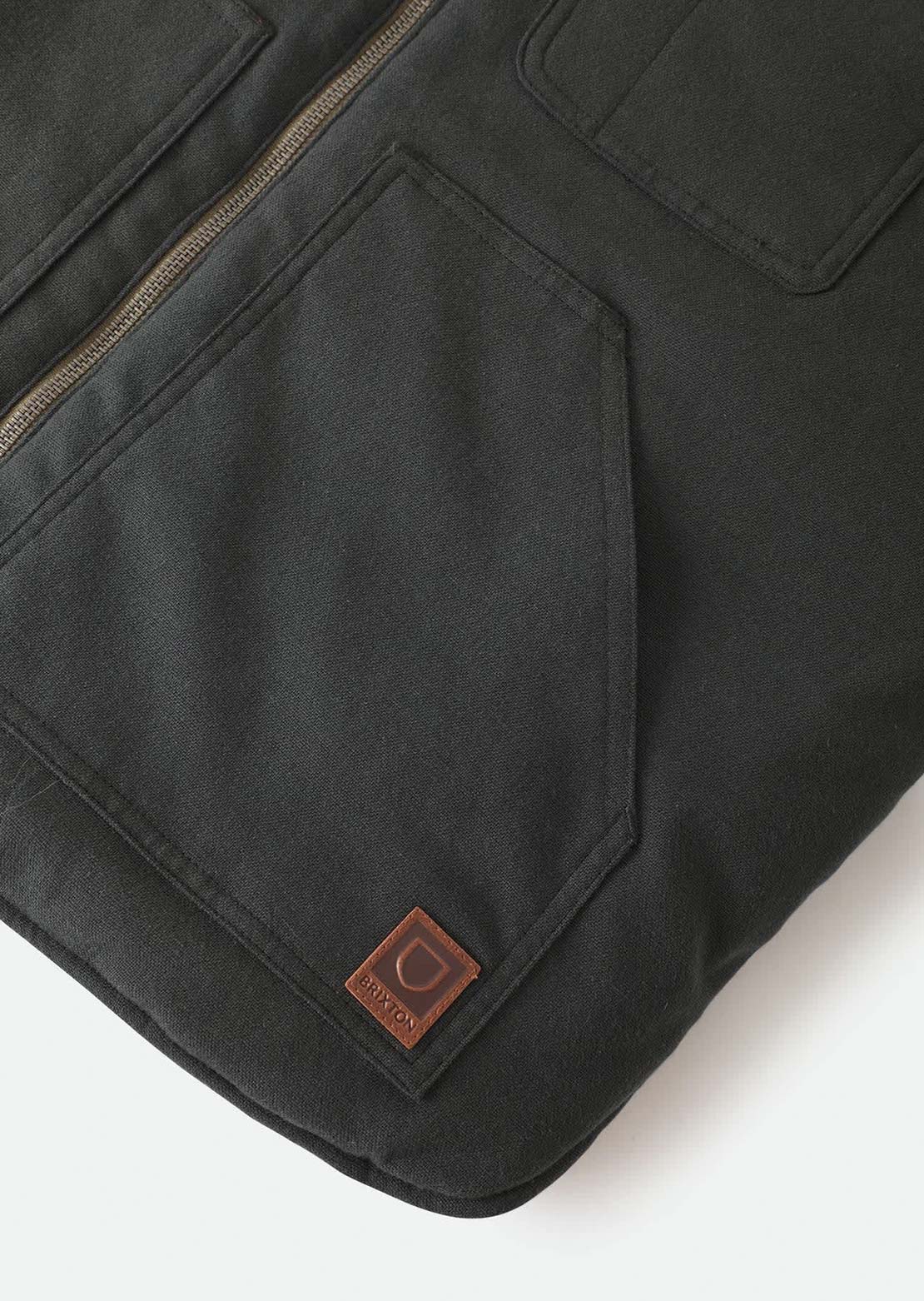 Brixton Men's Builder Abraham Reversible Vest Black/Olive Surplus
