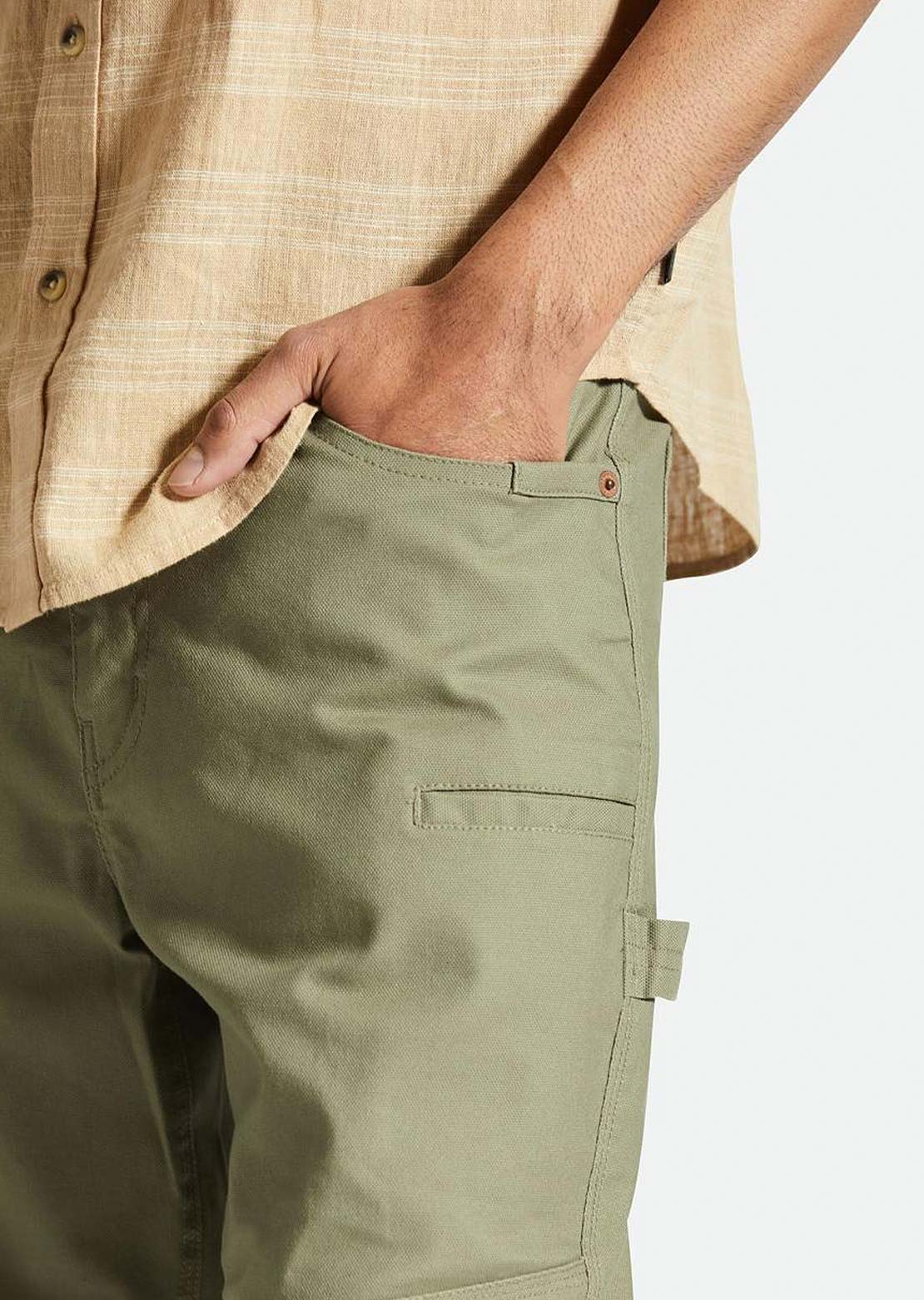 Brixton Men&#39;s Builders Carpenter Pants Olive Surplus
