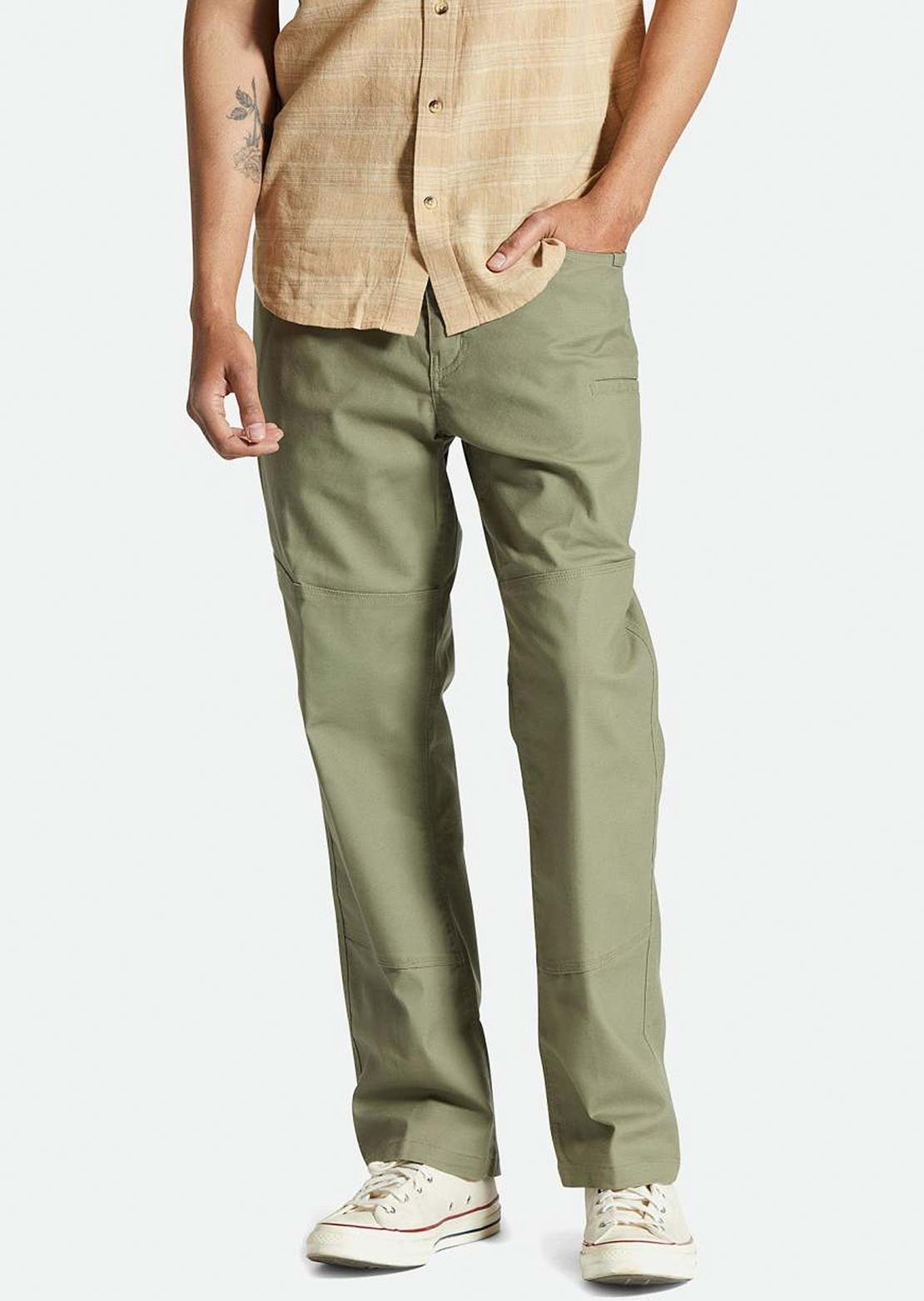 Brixton Men&#39;s Builders Carpenter Pants Olive Surplus