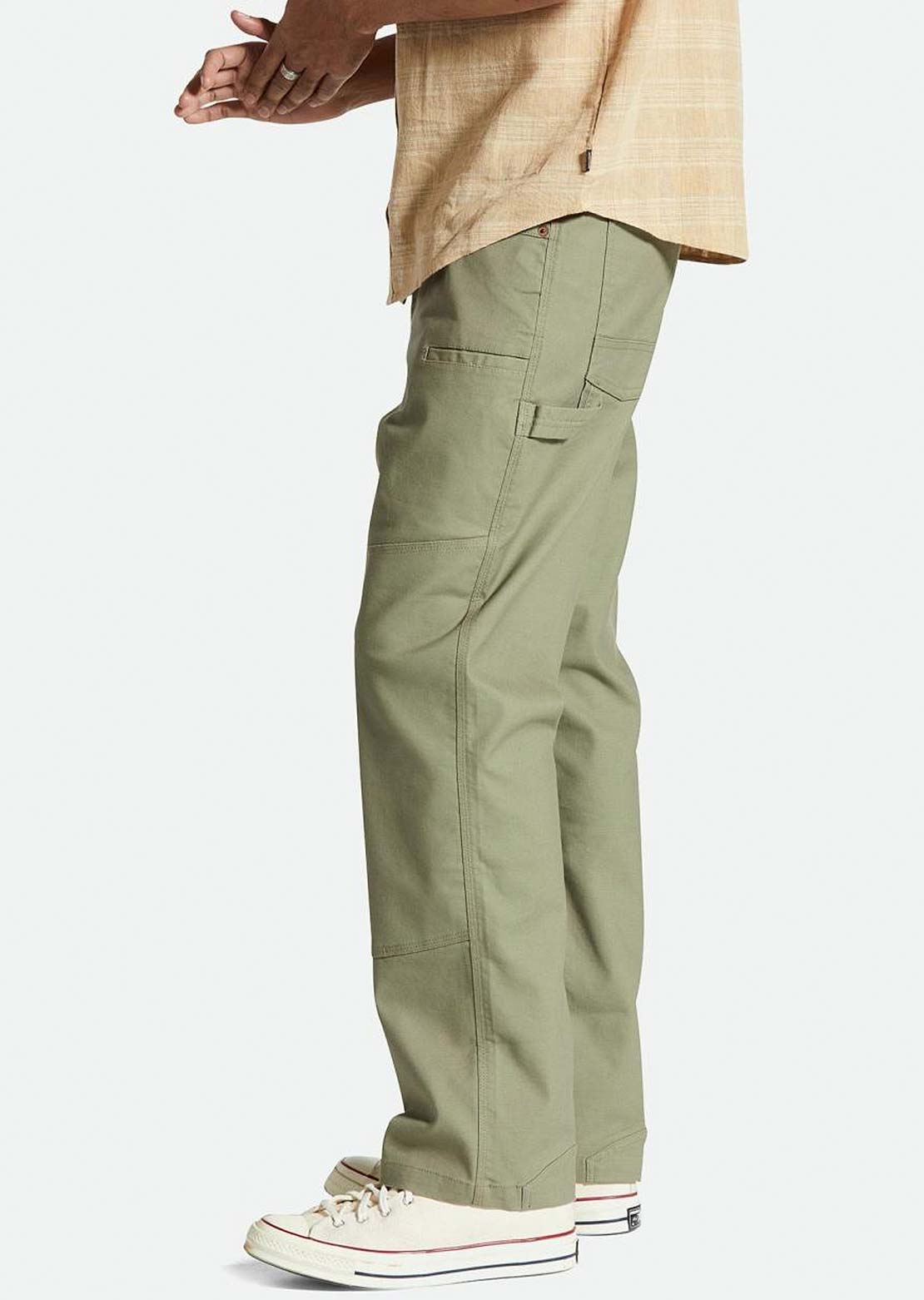 Brixton Men&#39;s Builders Carpenter Pants Olive Surplus