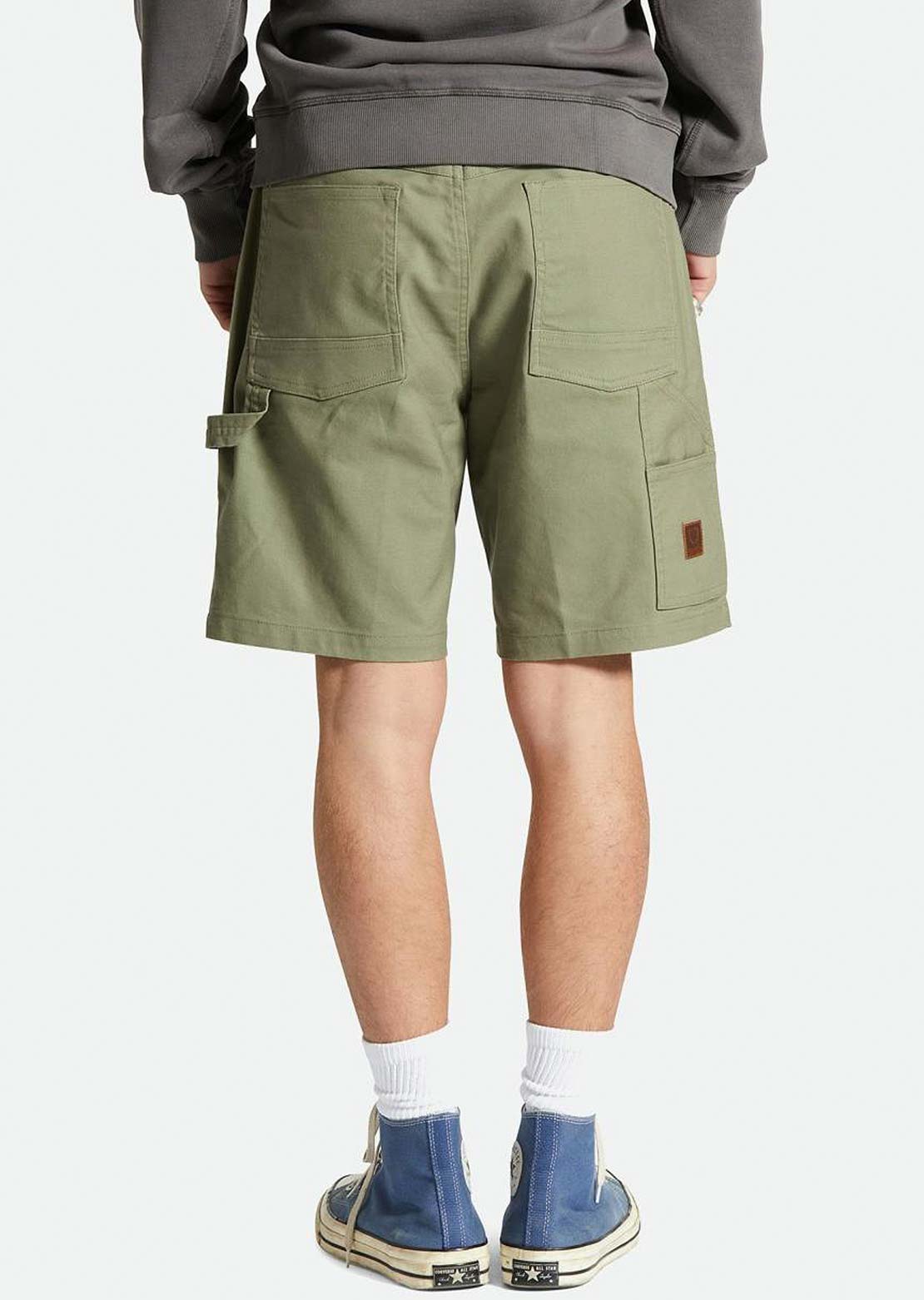 Brixton Men&#39;s Builders Carpenter Shorts Olive Surplus