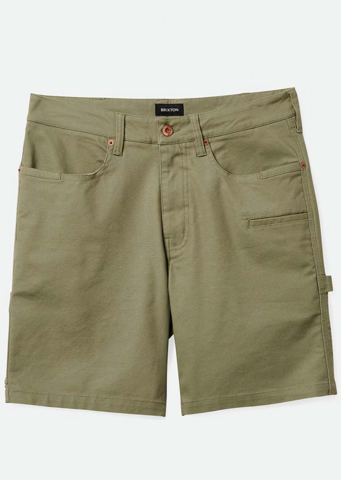 Brixton Men&#39;s Builders Carpenter Shorts Olive Surplus