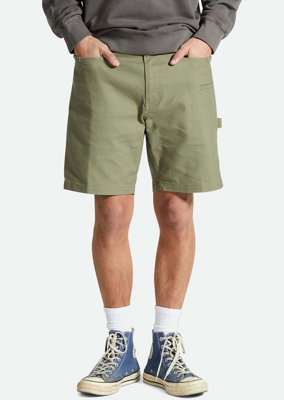 Brixton Men&#39;s Builders Carpenter Shorts Olive Surplus