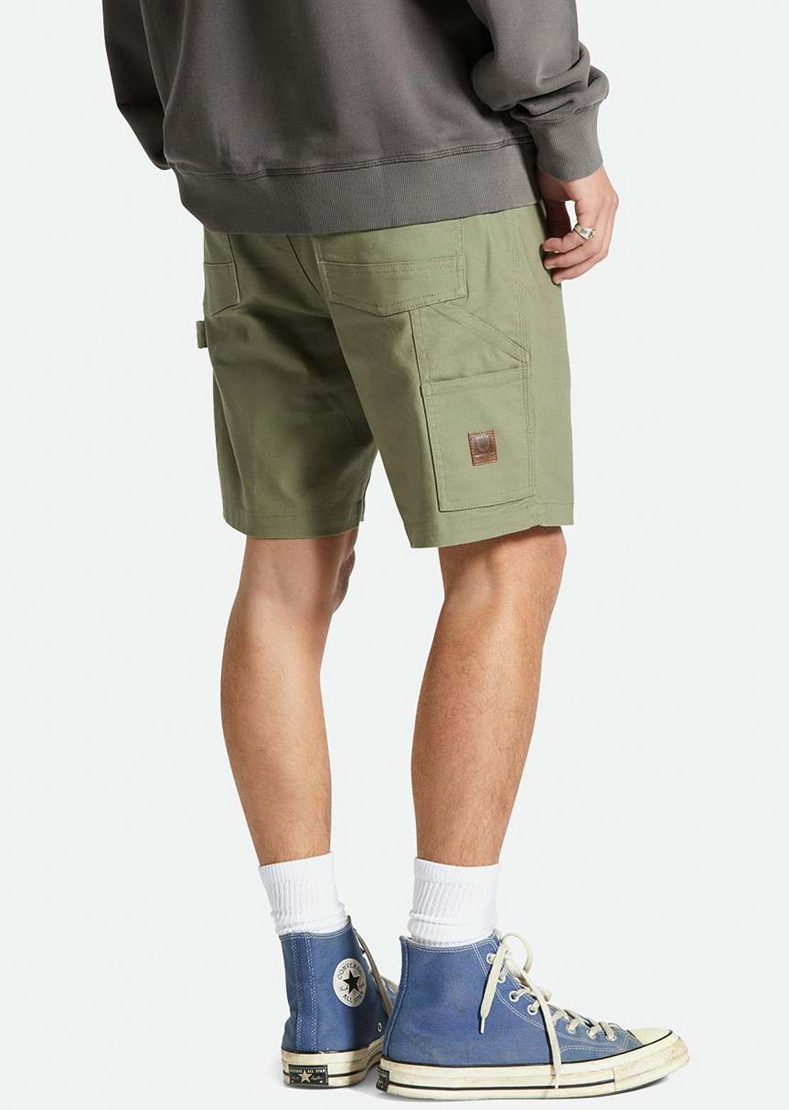 Brixton Men&#39;s Builders Carpenter Shorts Olive Surplus