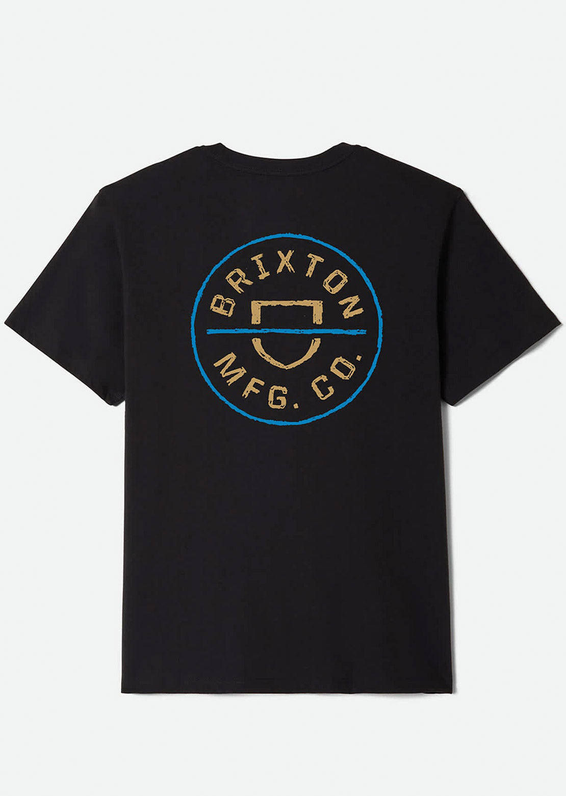 Brixton Men's Crest II Standard T-Shirt Black/Copper/Medium Blue