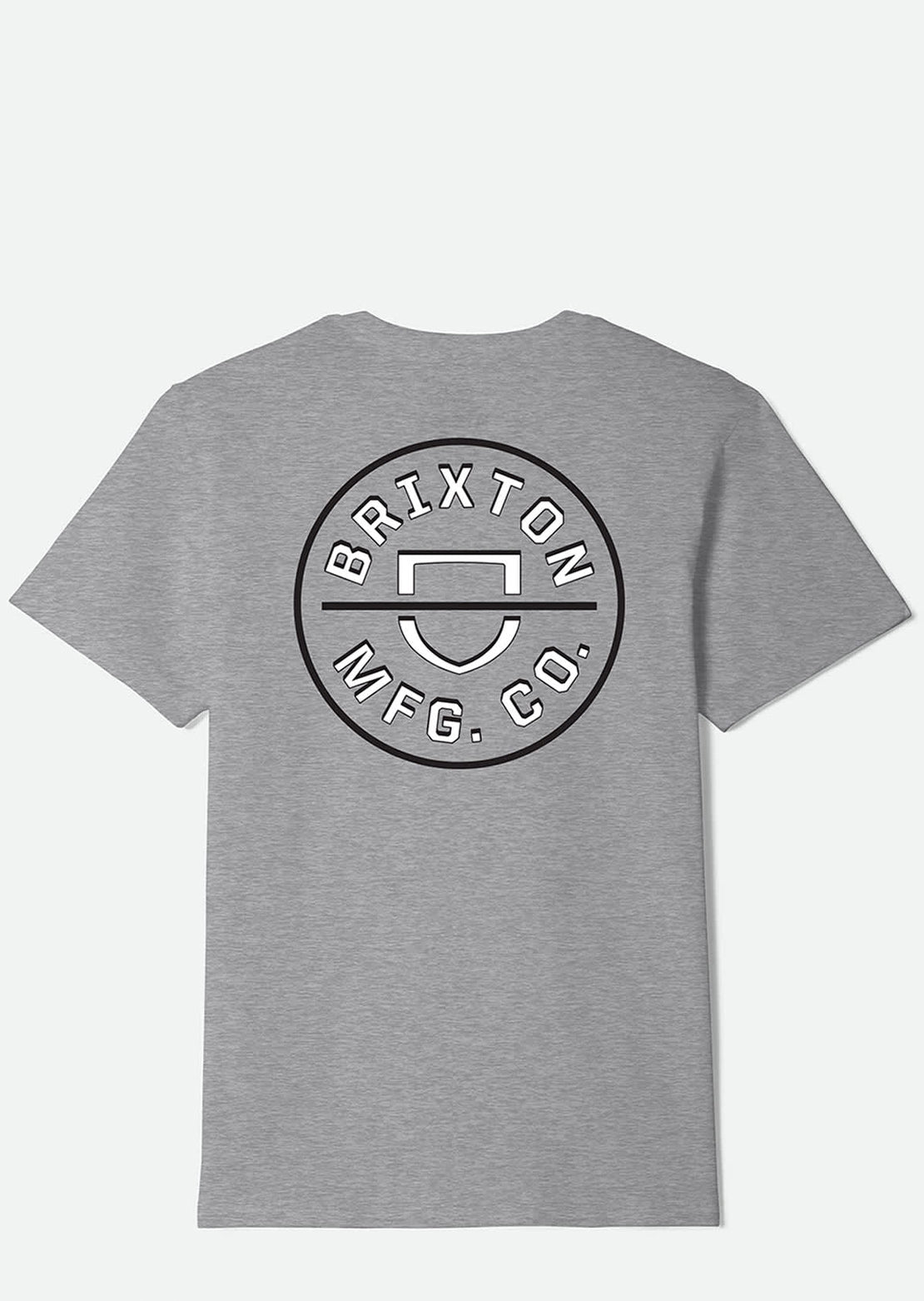Brixton Men's Crest II Standard T-Shirt Heather Grey/White/Black