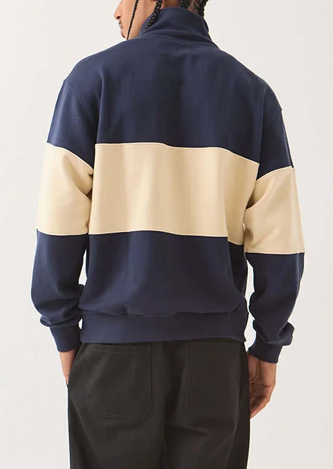 Brixton Men's Danville Quarter Zip Fleece Navy/Whitecap