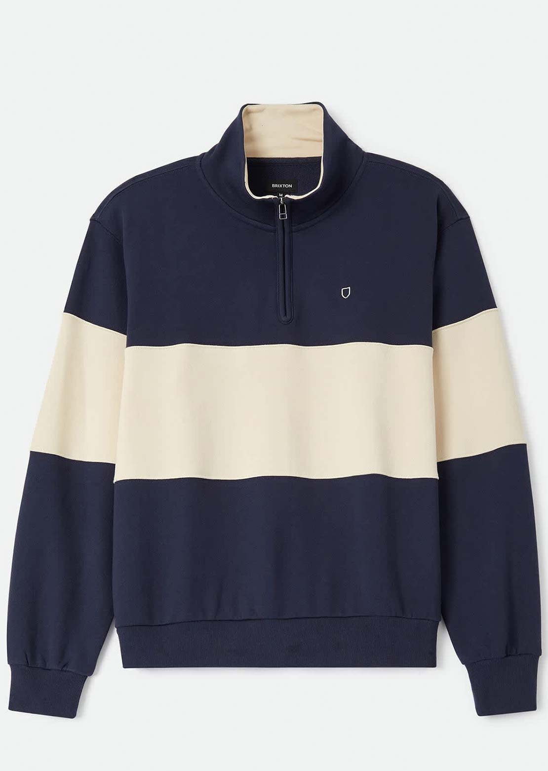 Brixton Men's Danville Quarter Zip Fleece Navy/Whitecap