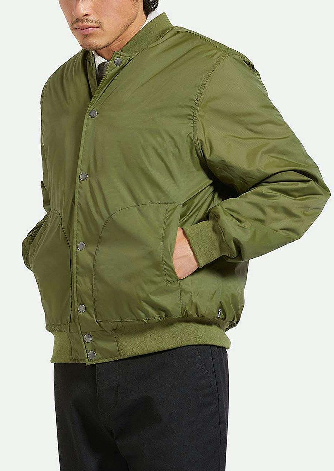 Brixton Men's Dillinger Flight Bomber Jacket Cypress Green