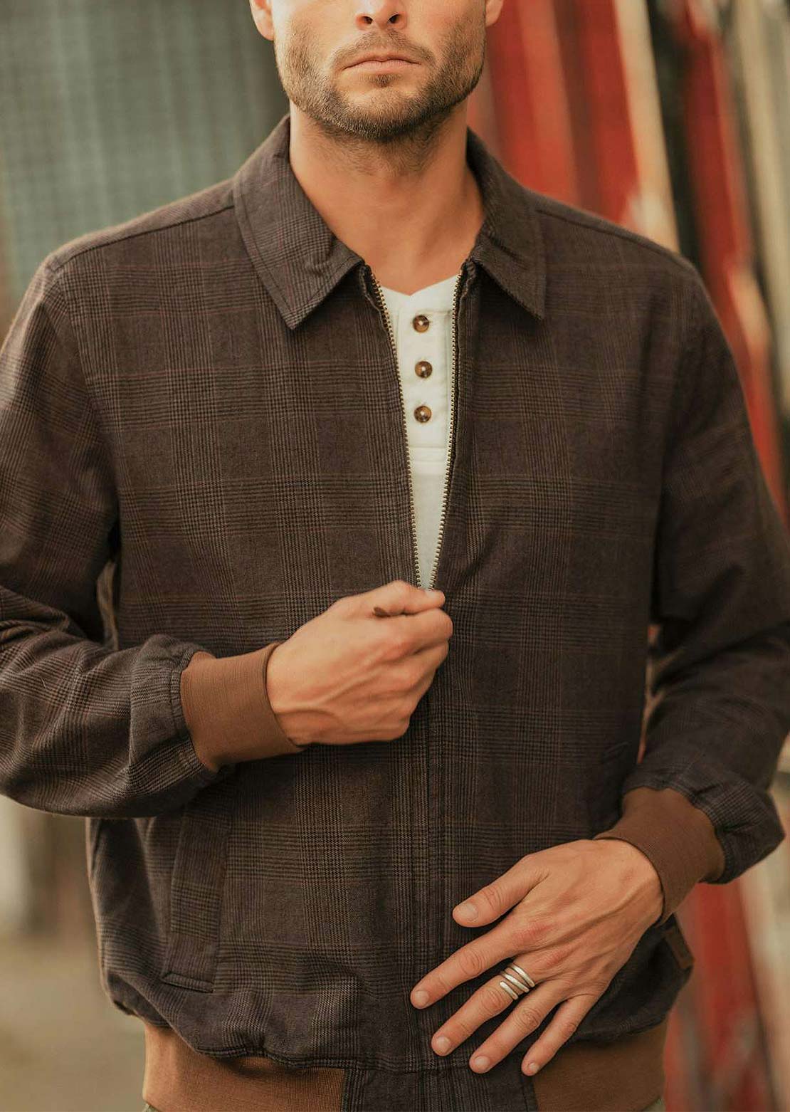 Brixton Men's Dillinger Ht Bomber Jacket Black Houndstooth