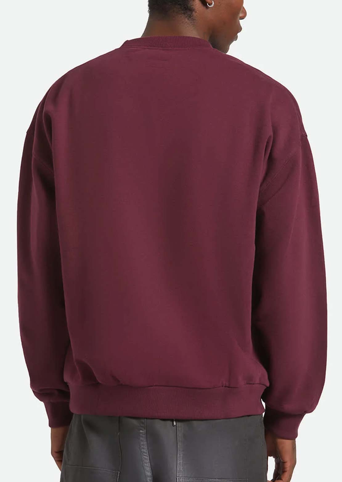 Brixton Men's Embroidered Heavy Weight Crew Long Sleeve Port