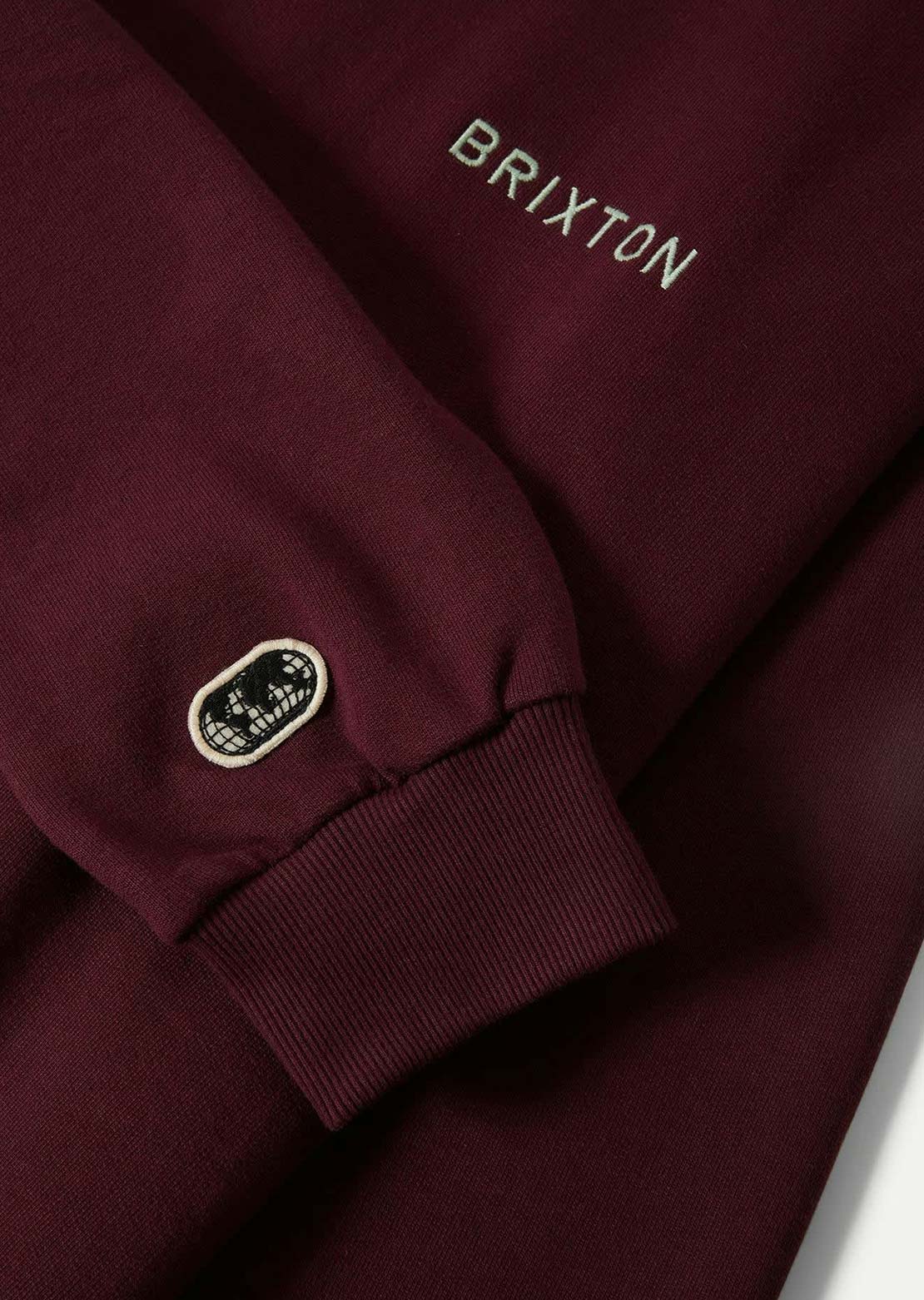 Brixton Men's Embroidered Heavy Weight Crew Long Sleeve Port