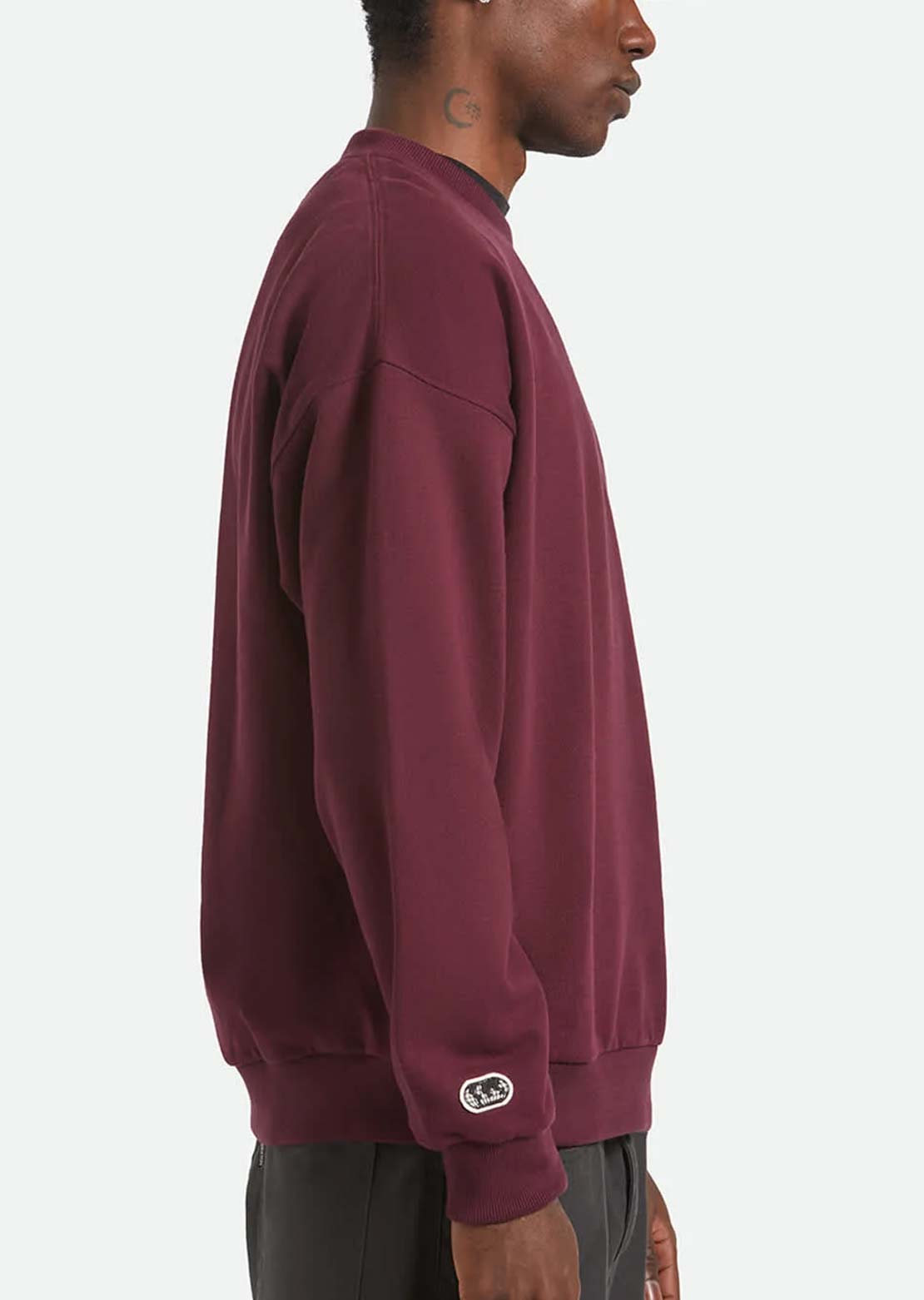 Brixton Men's Embroidered Heavy Weight Crew Long Sleeve Port