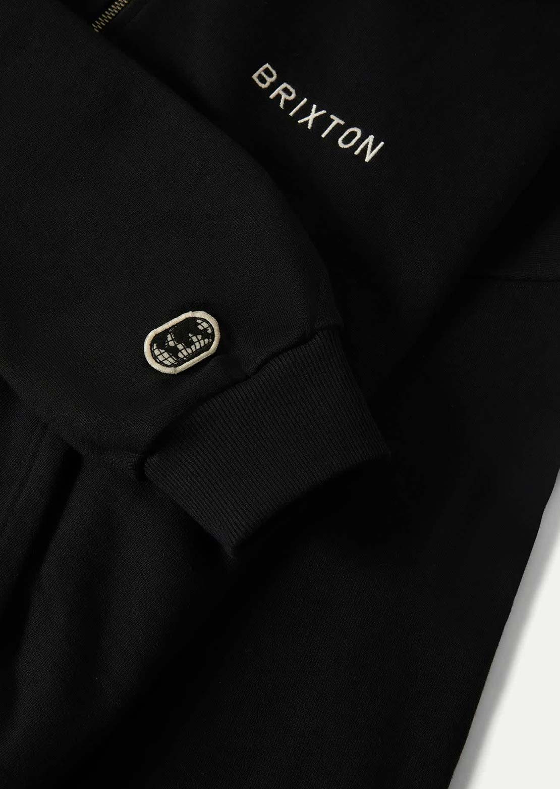 Brixton Men's Embroidered HW FZ Hood Black