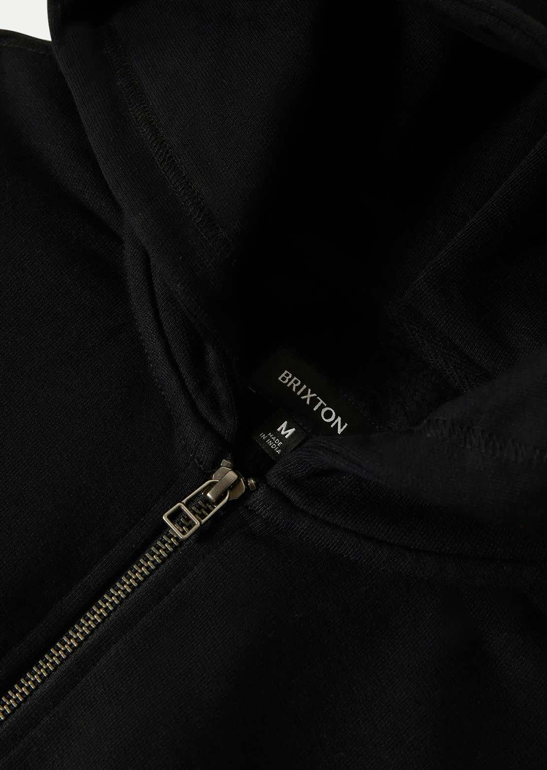 Brixton Men's Embroidered HW FZ Hood Black